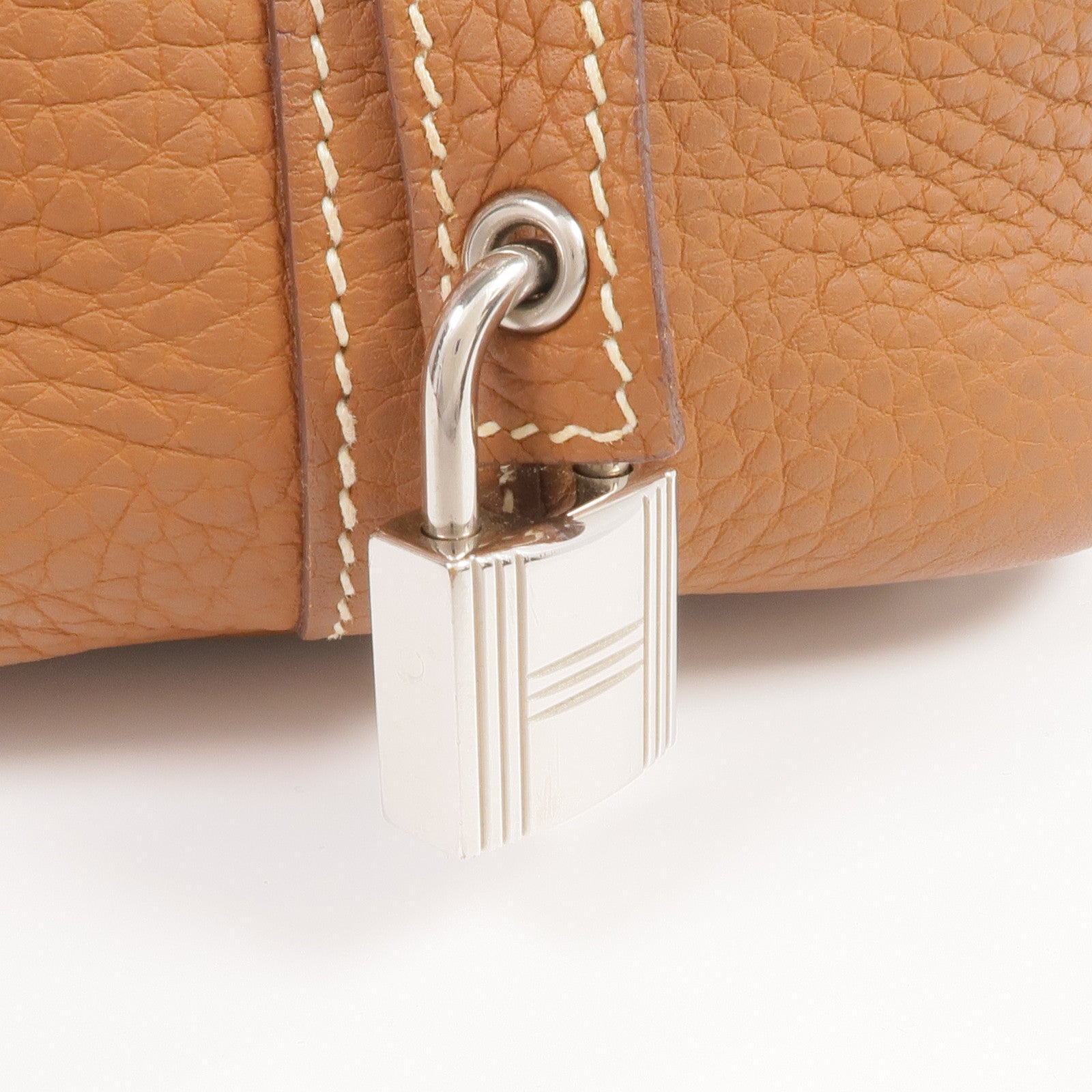 HERMES Clemence皮革Picotin PM銀扣手挽袋Gold