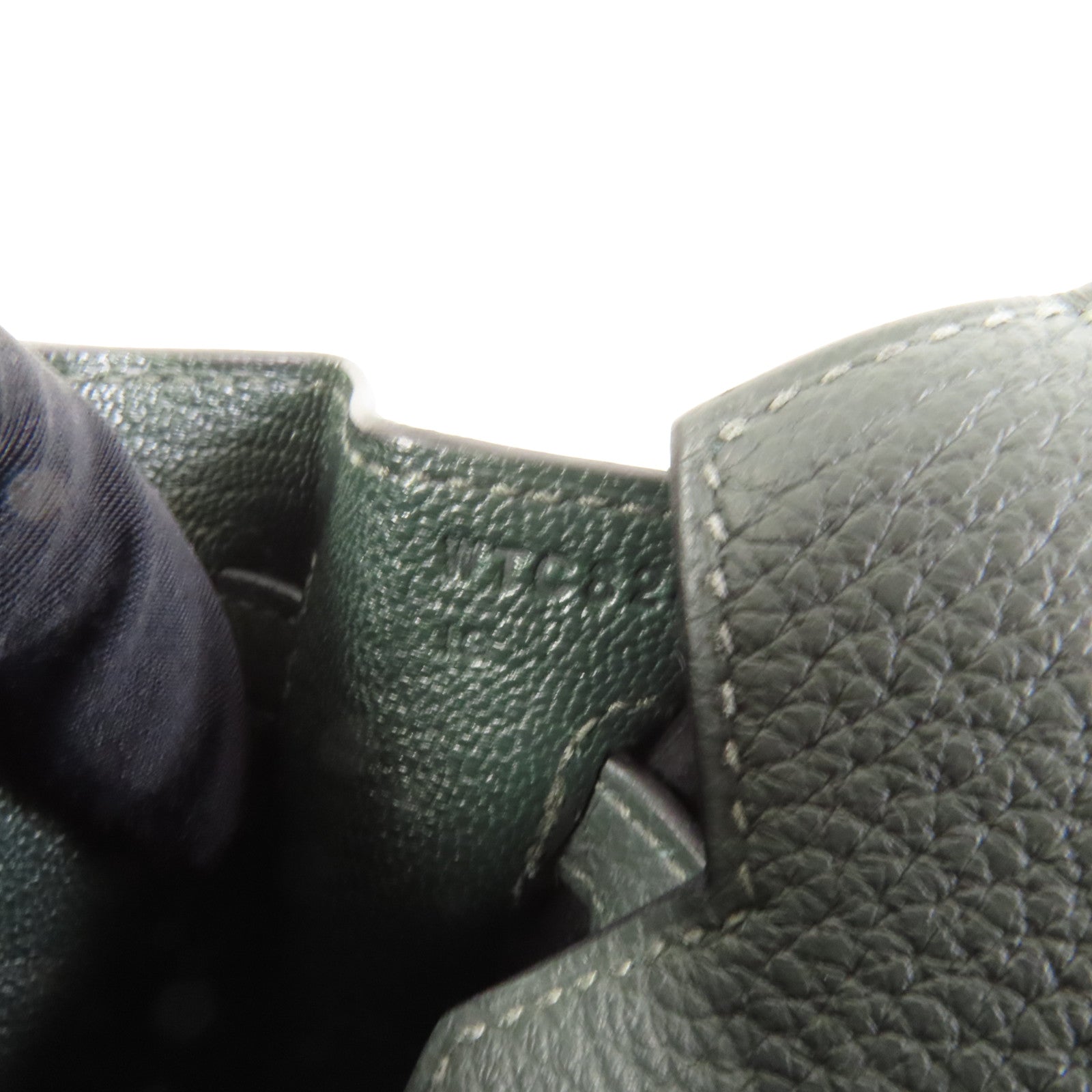 HERMES Togo皮革Birkin 25金扣手挽袋New Vert Fonce