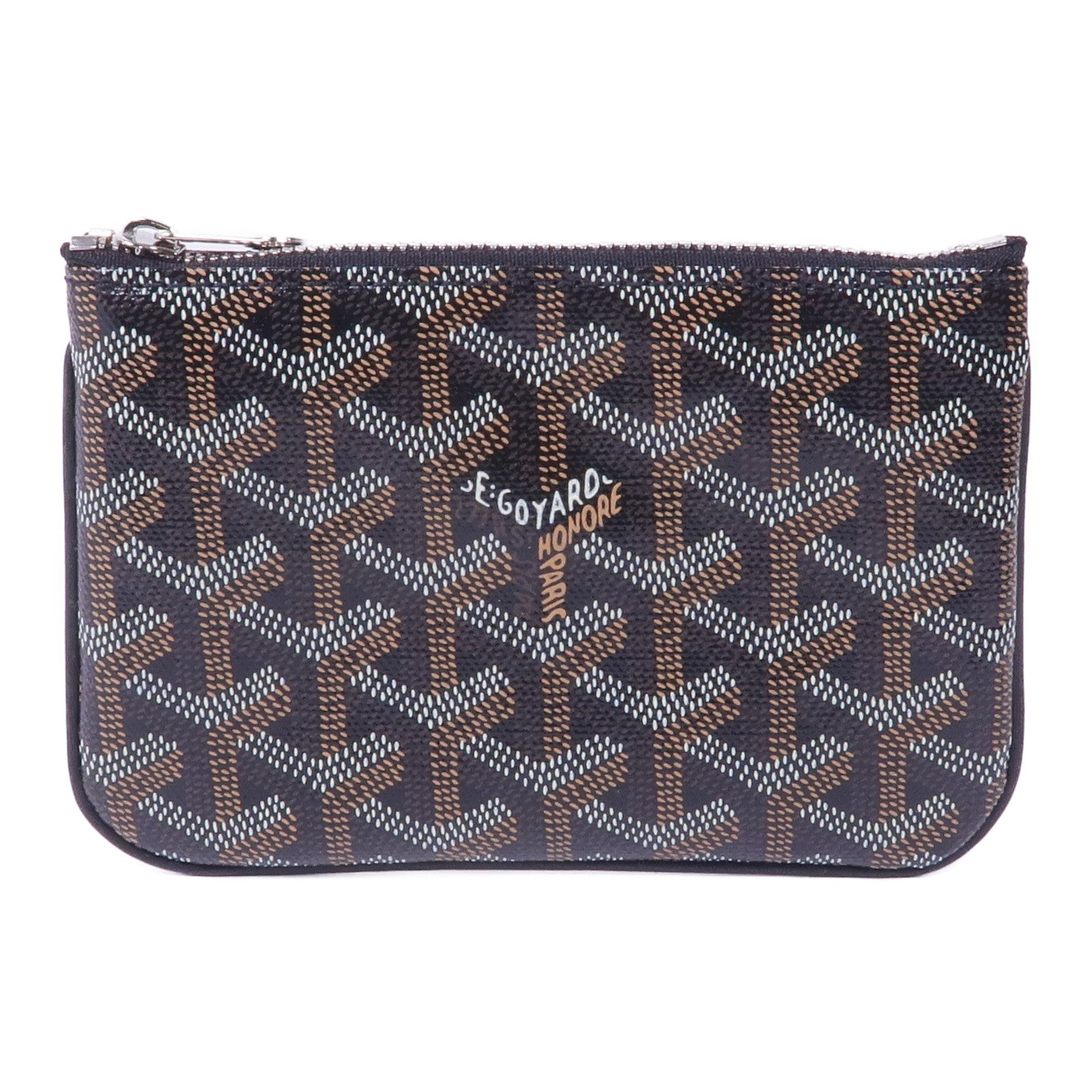 GOYARD 塗層帆布Pouch銀扣手拿包