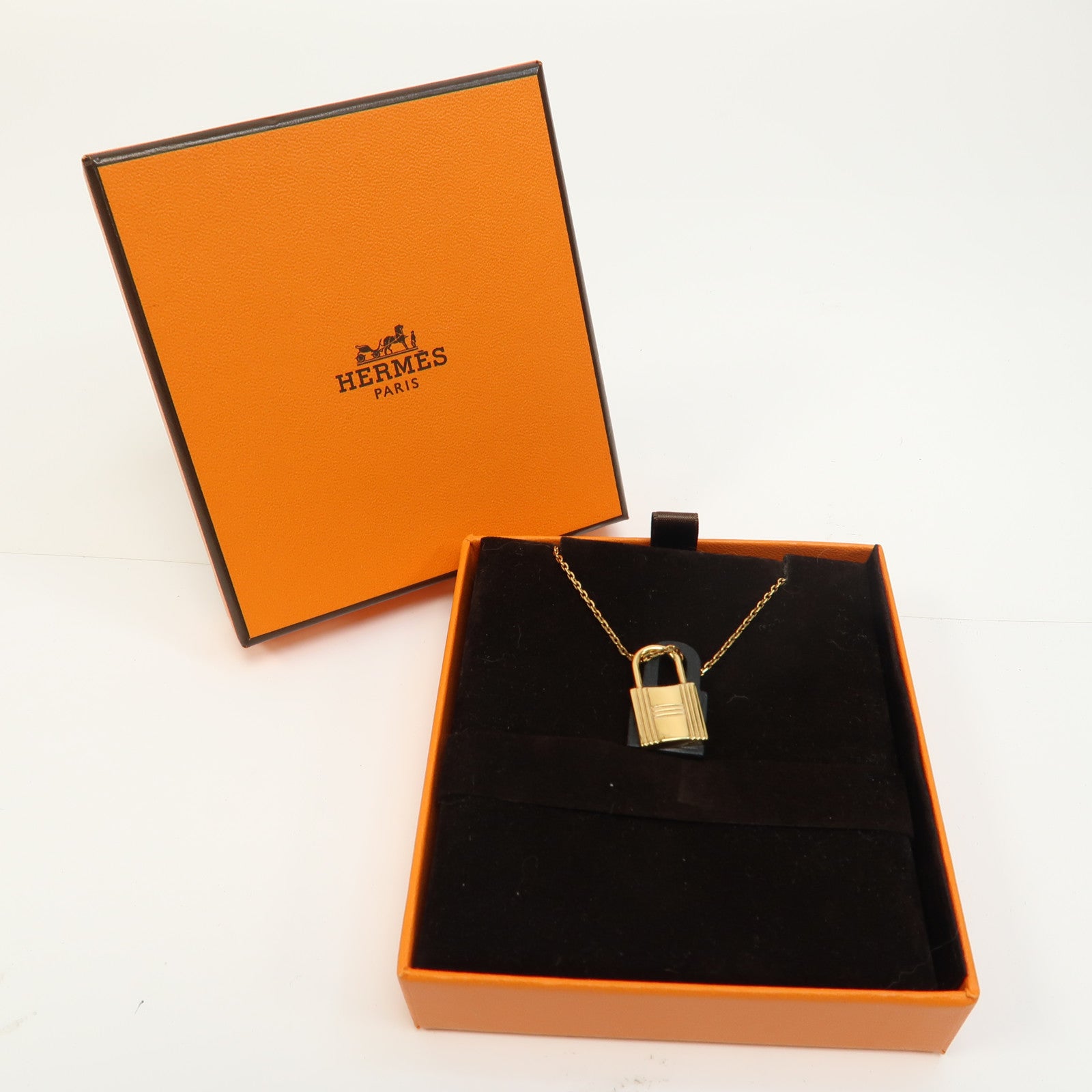 HERMES 金屬Necklace項鍊黑色/金色