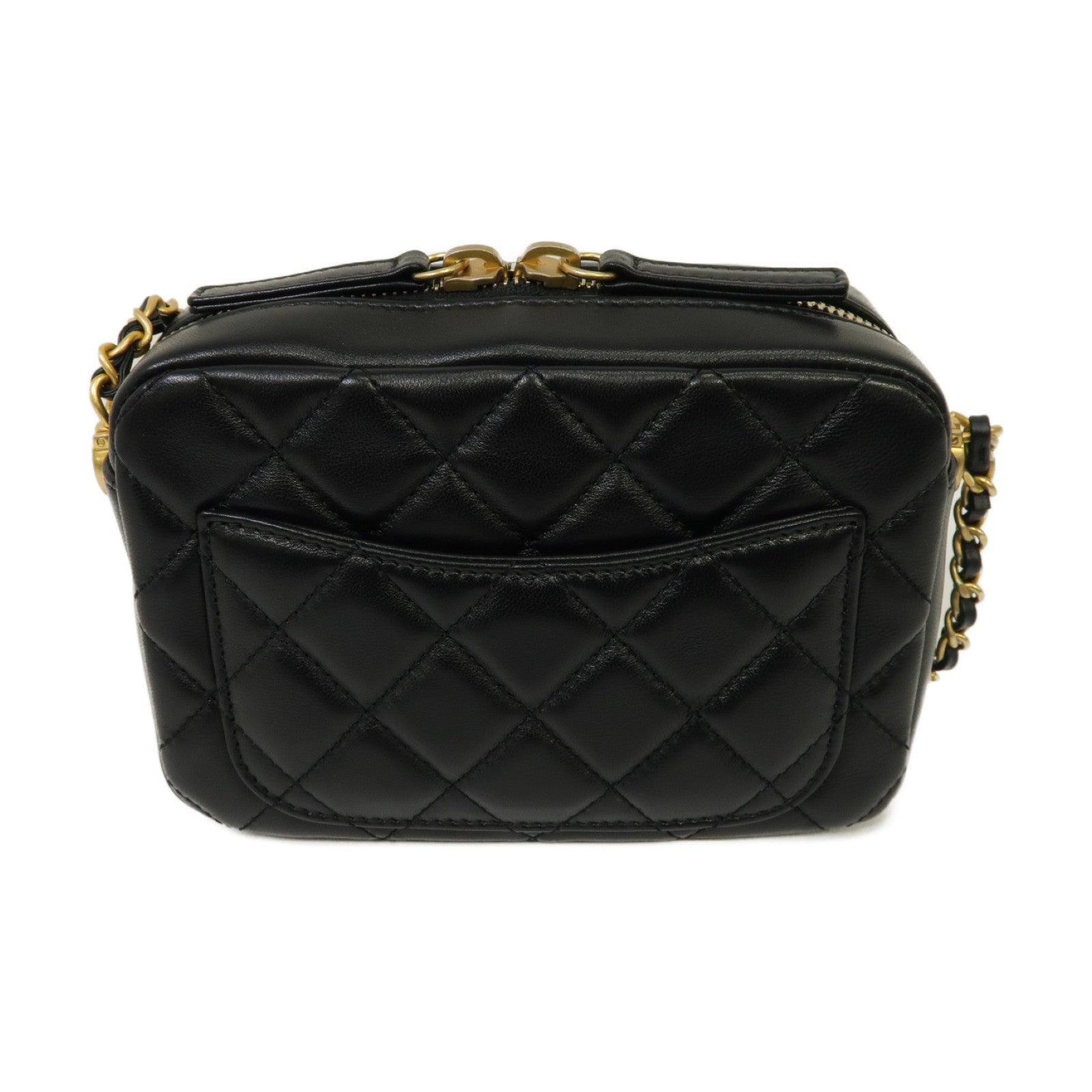 CHANEL 【激減優惠】菱格羊皮皮革Camera Bag金扣鏈帶肩背袋黒色