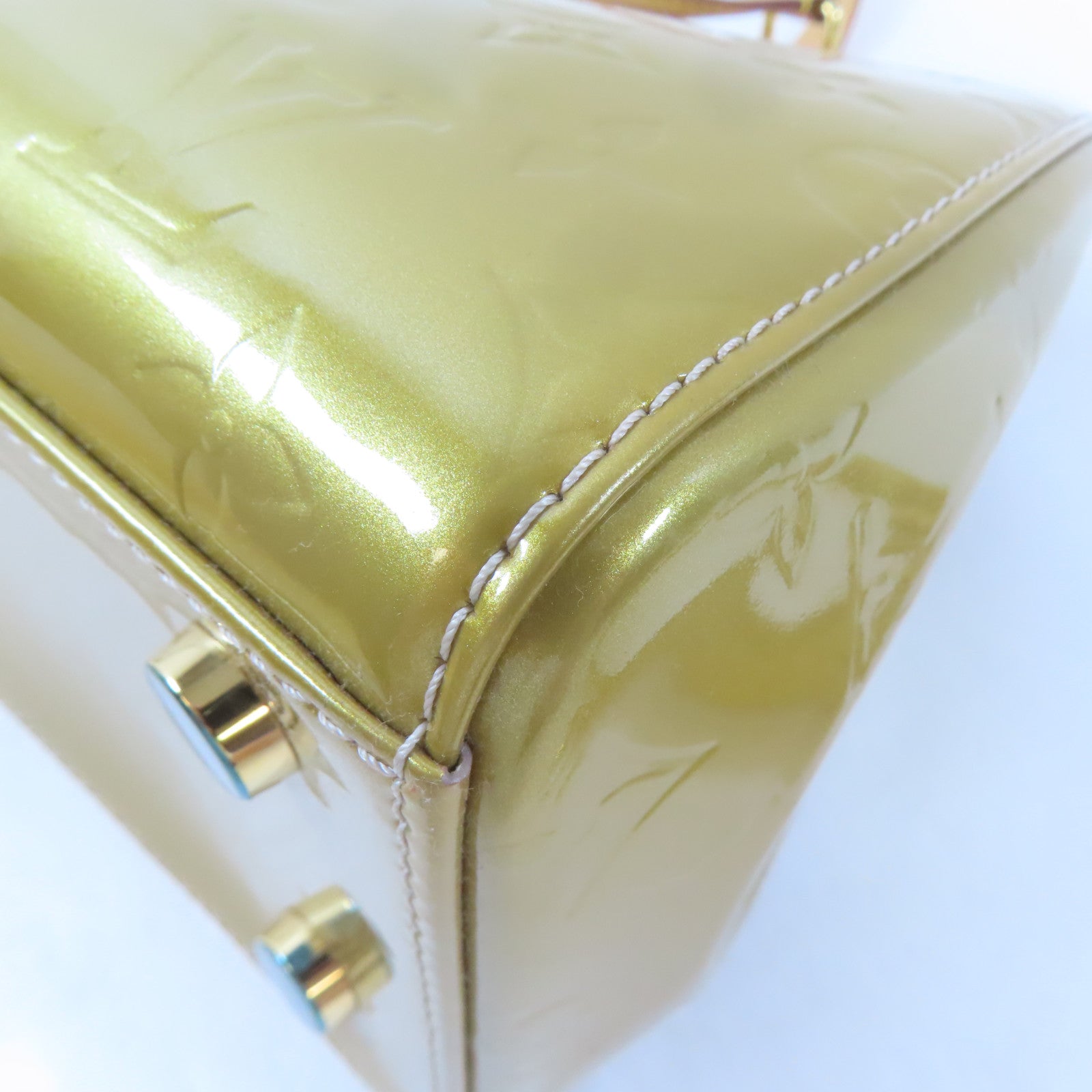 LOUIS VUITTON Vernis Brea金扣手挽肩背兩用袋金黃色