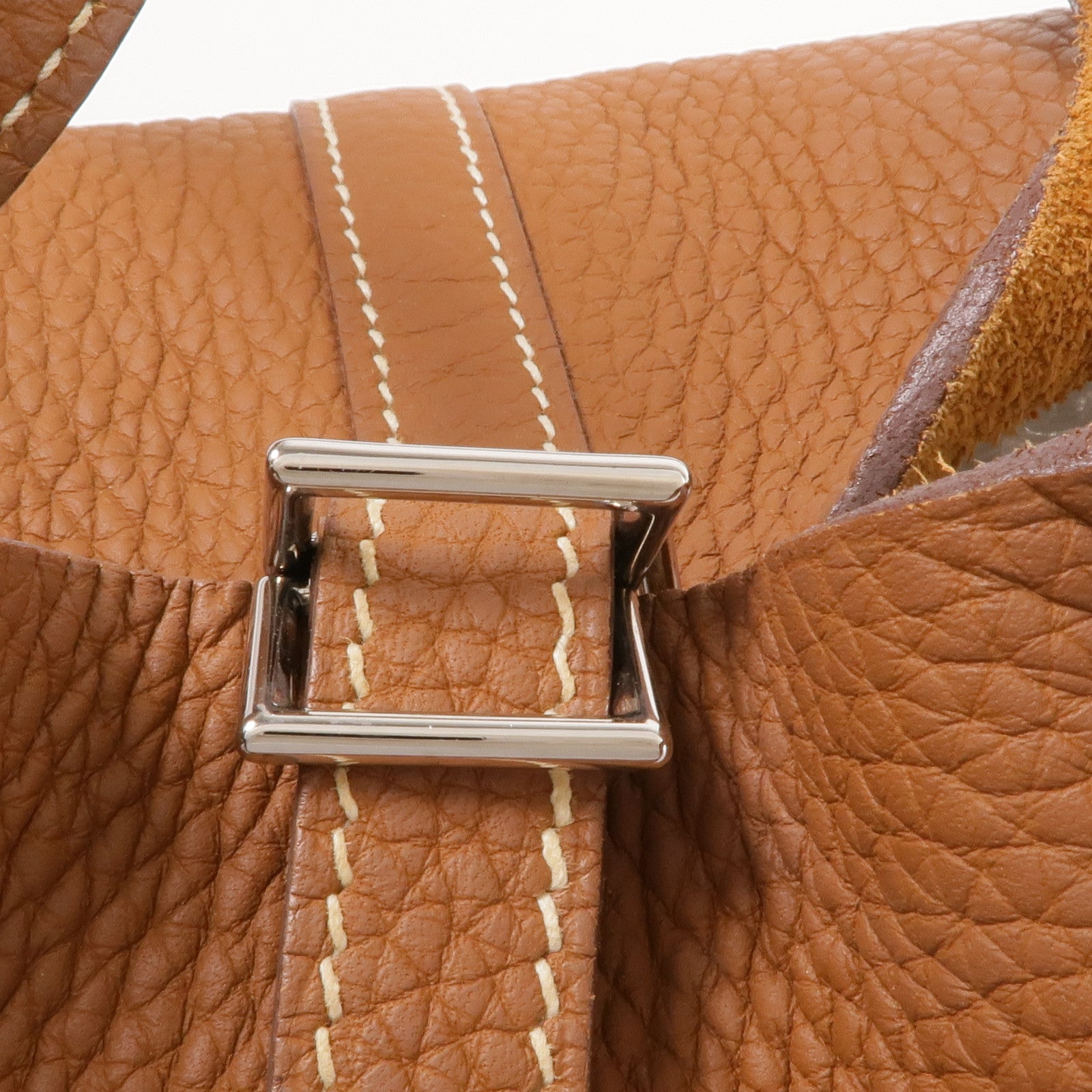 HERMES Clemence皮革Picotin PM銀扣手挽袋Gold