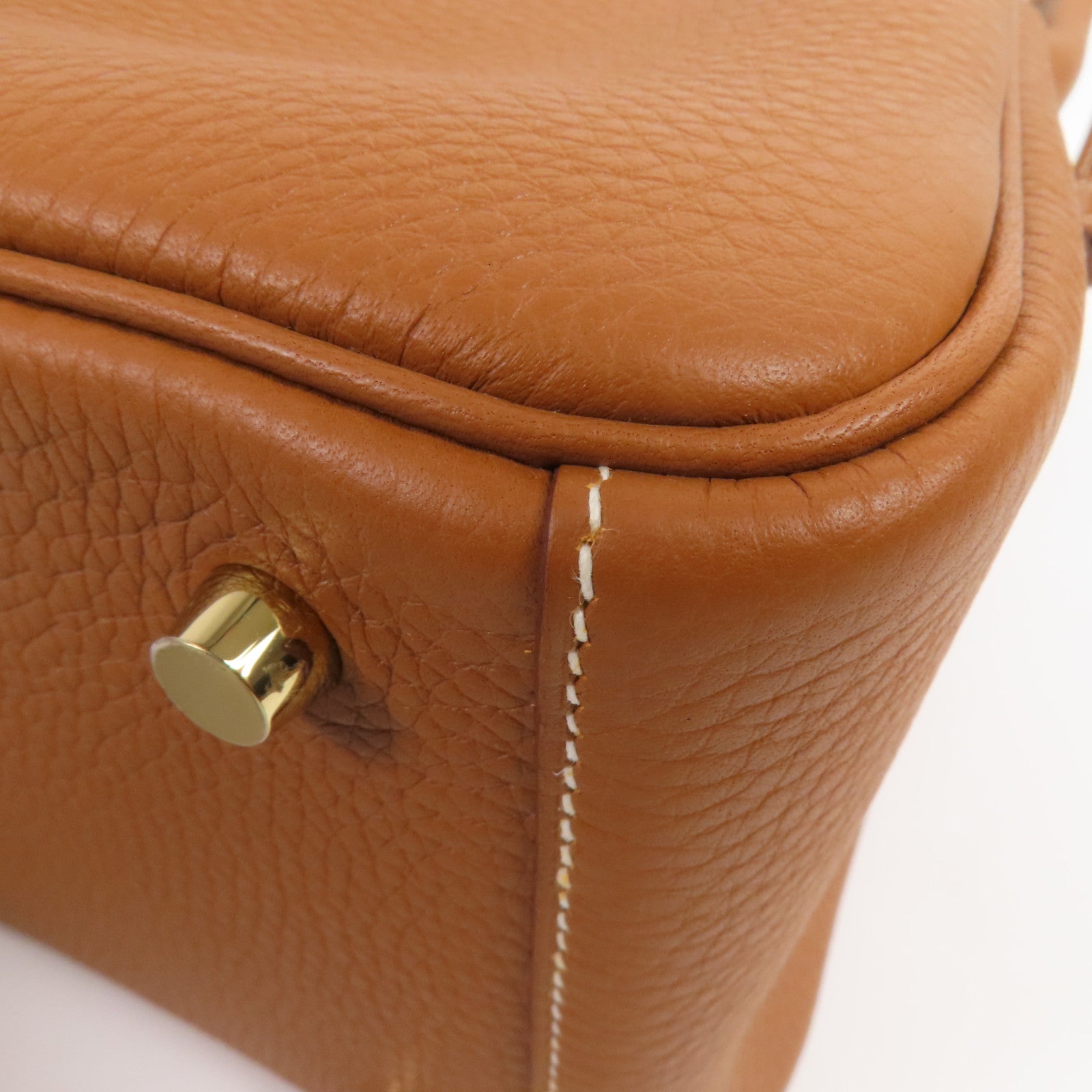 HERMES Clemence皮革Lindy 26金扣手挽肩背兩用袋Gold