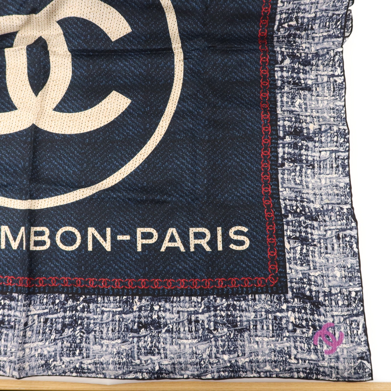 CHANEL 絲質Tweed Silk Scarf絲巾