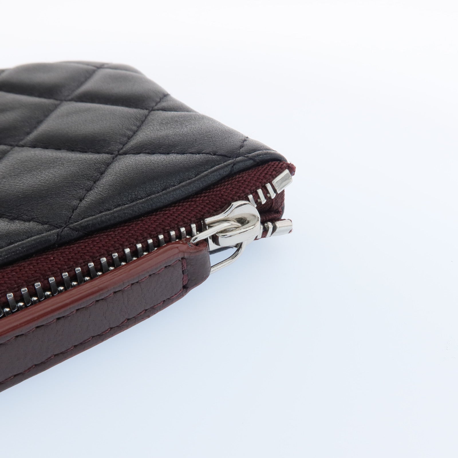 CHANEL 羊皮皮革Mini Pouch銀扣長錢包