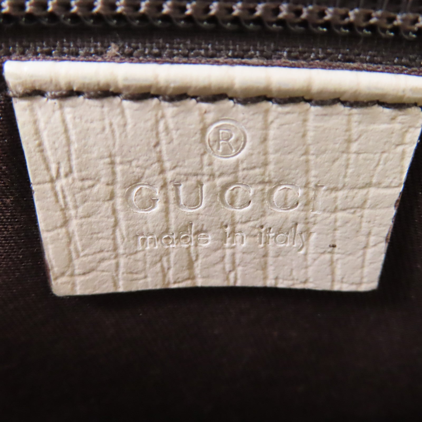 GUCCI 塗層帆布Hand Bag銀扣手挽袋啡色