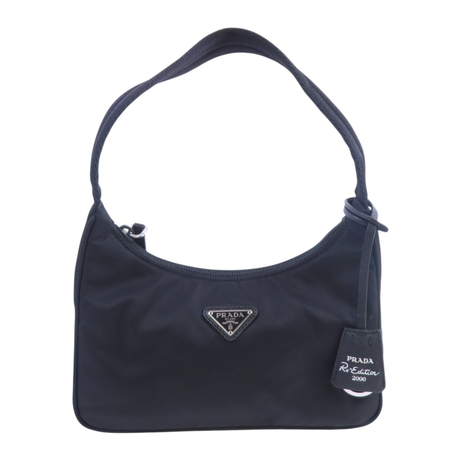 PRADA 尼龍HOBO Shoulder Bag銀扣肩背袋