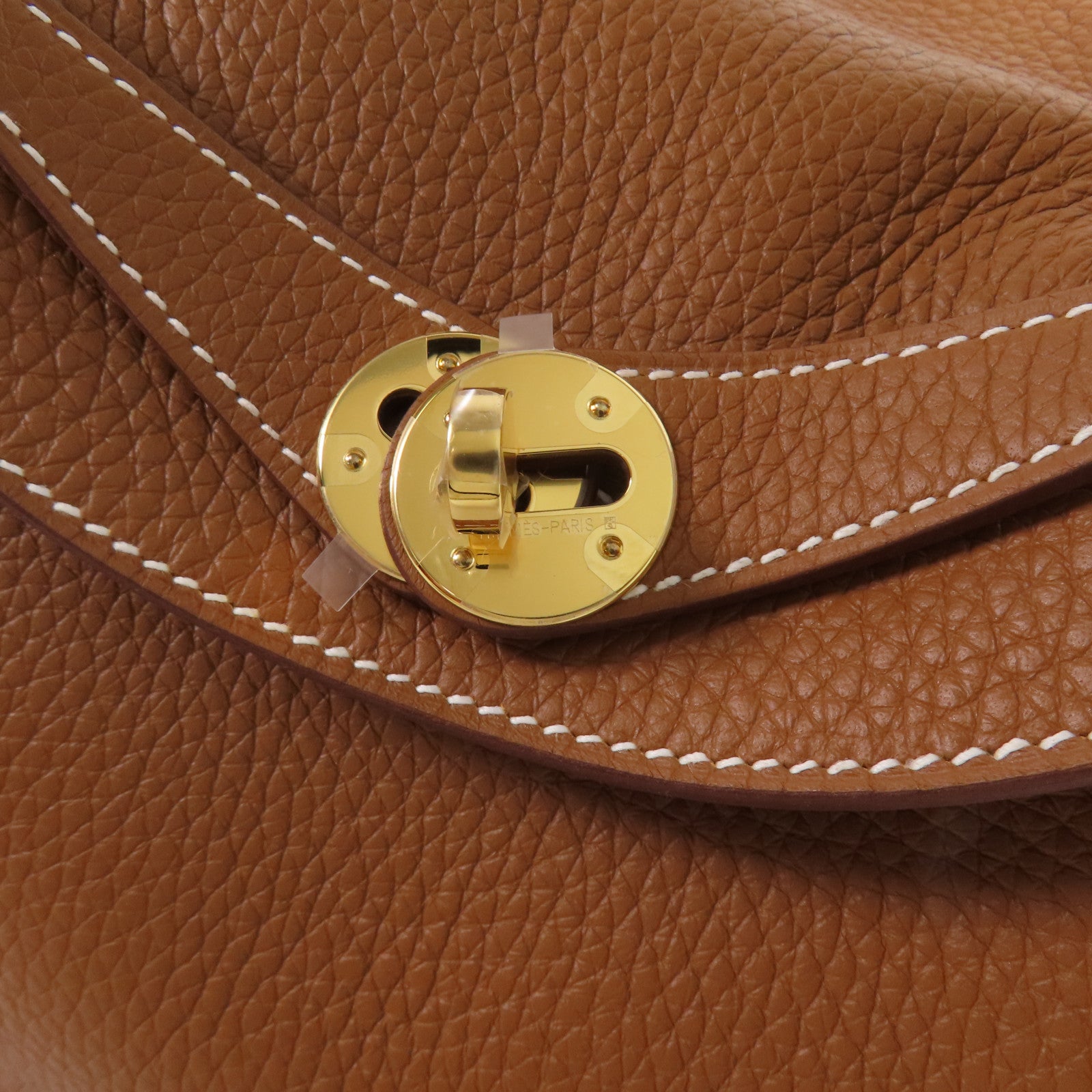 HERMES Clemence皮革Lindy 26金扣手挽肩背兩用袋Gold