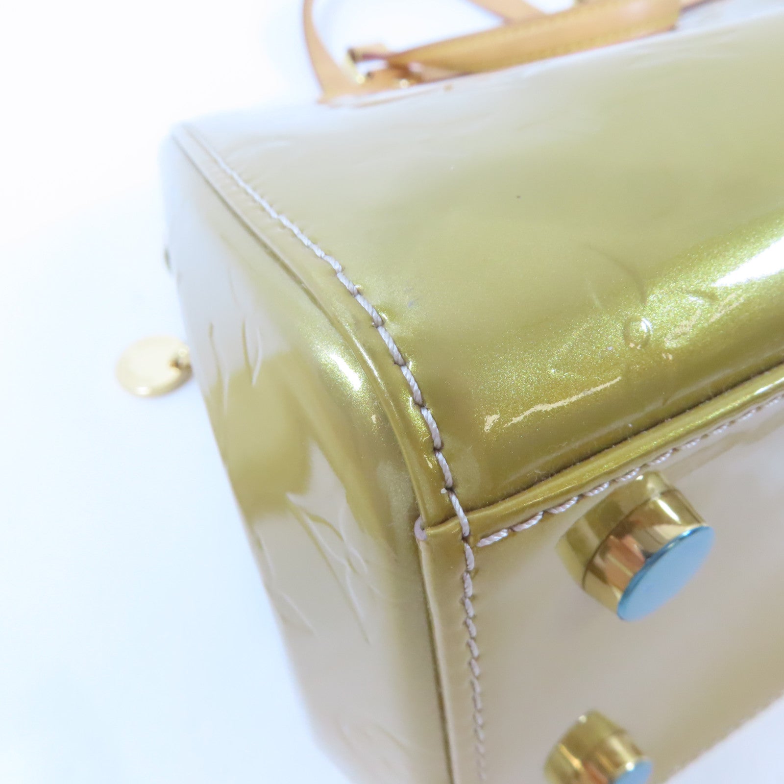 LOUIS VUITTON Vernis Brea金扣手挽肩背兩用袋金黃色