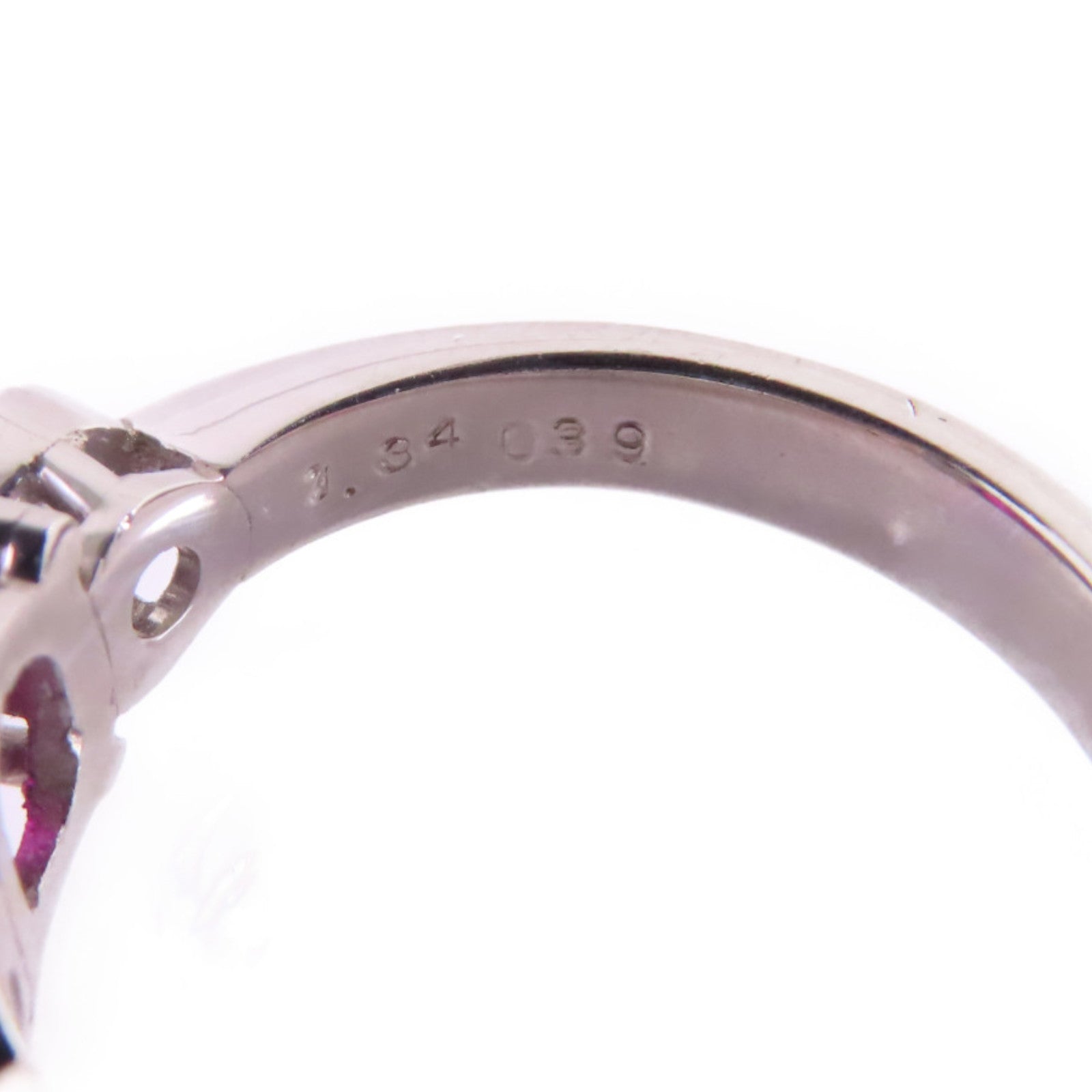 JEWELRY 【激減優惠】PT900鉑金/紅寶石Ruby Diamond Ring戒指US#5.5