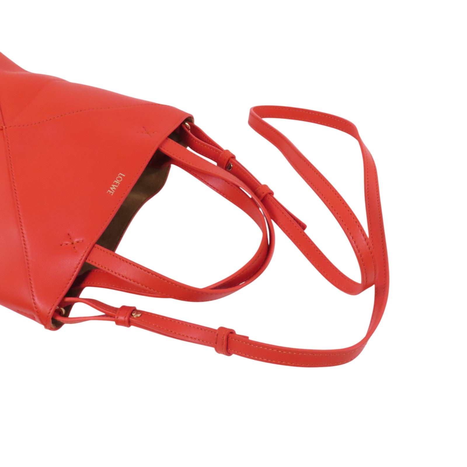 LOEWE 牛皮皮革Mini Puzele Fold Tote金扣手挽肩背兩用袋