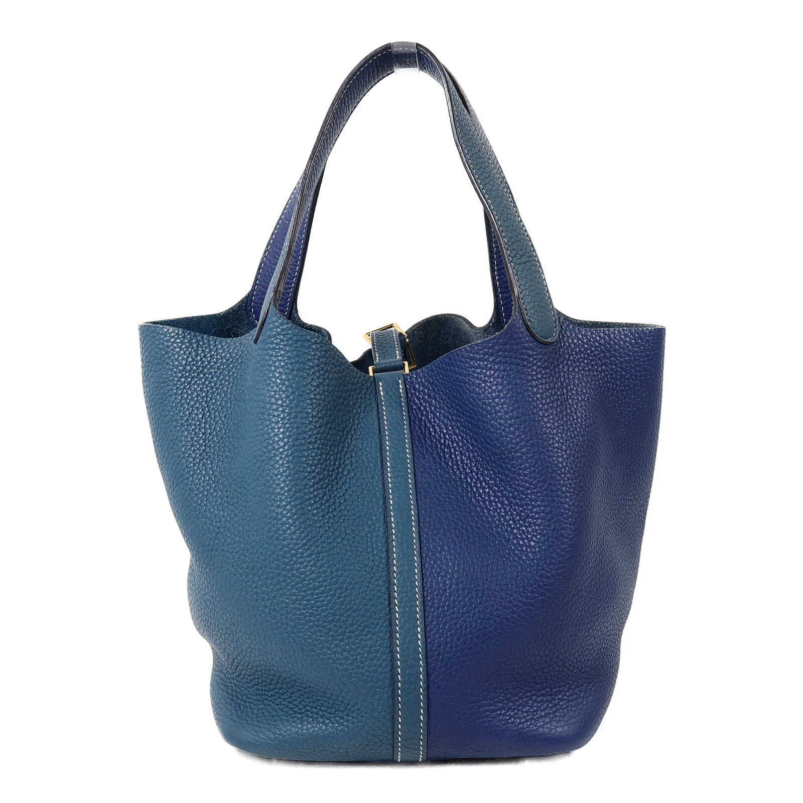HERMES Clemence皮革Picotin MM手挽袋Blue/Vert Bosphore