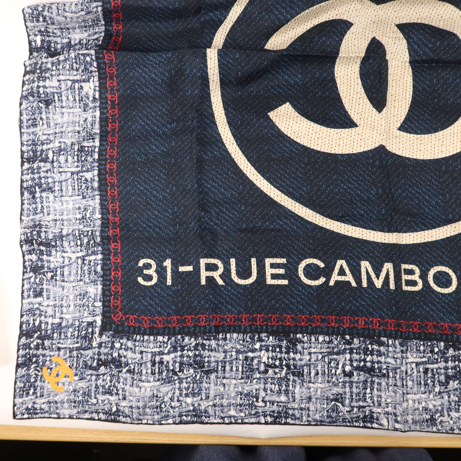 CHANEL 絲質Tweed Silk Scarf絲巾