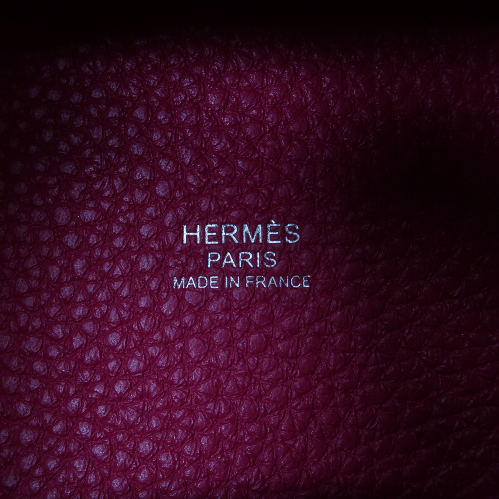 HERMES Clemence皮革Picotin PM手挽袋Rouge Sellier/Frambo