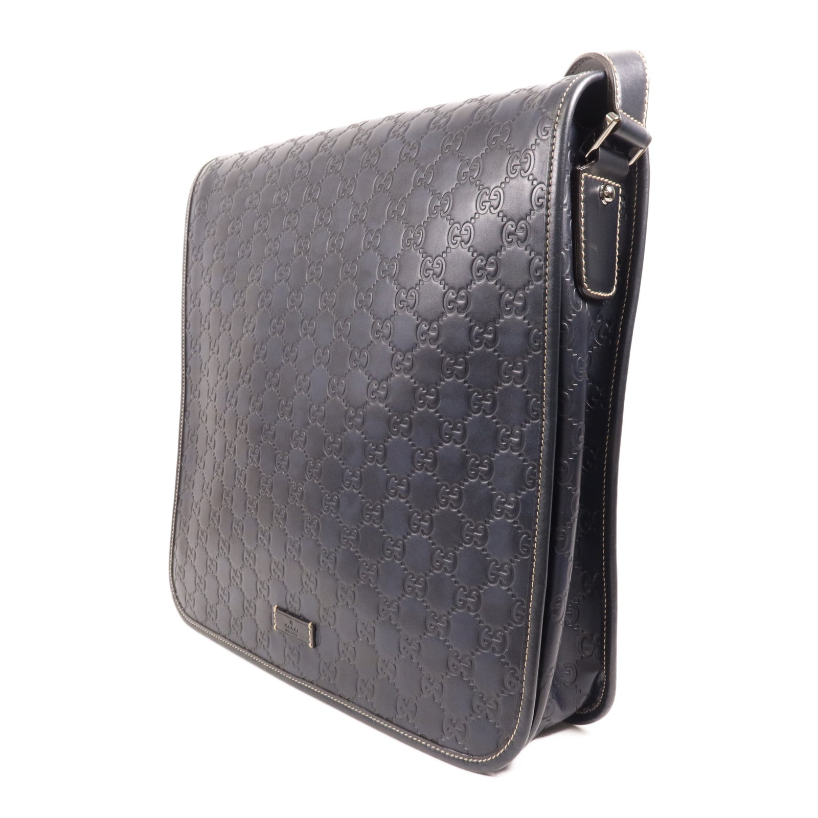 GUCCI 牛皮皮革Shoulder Bag銀扣肩背袋