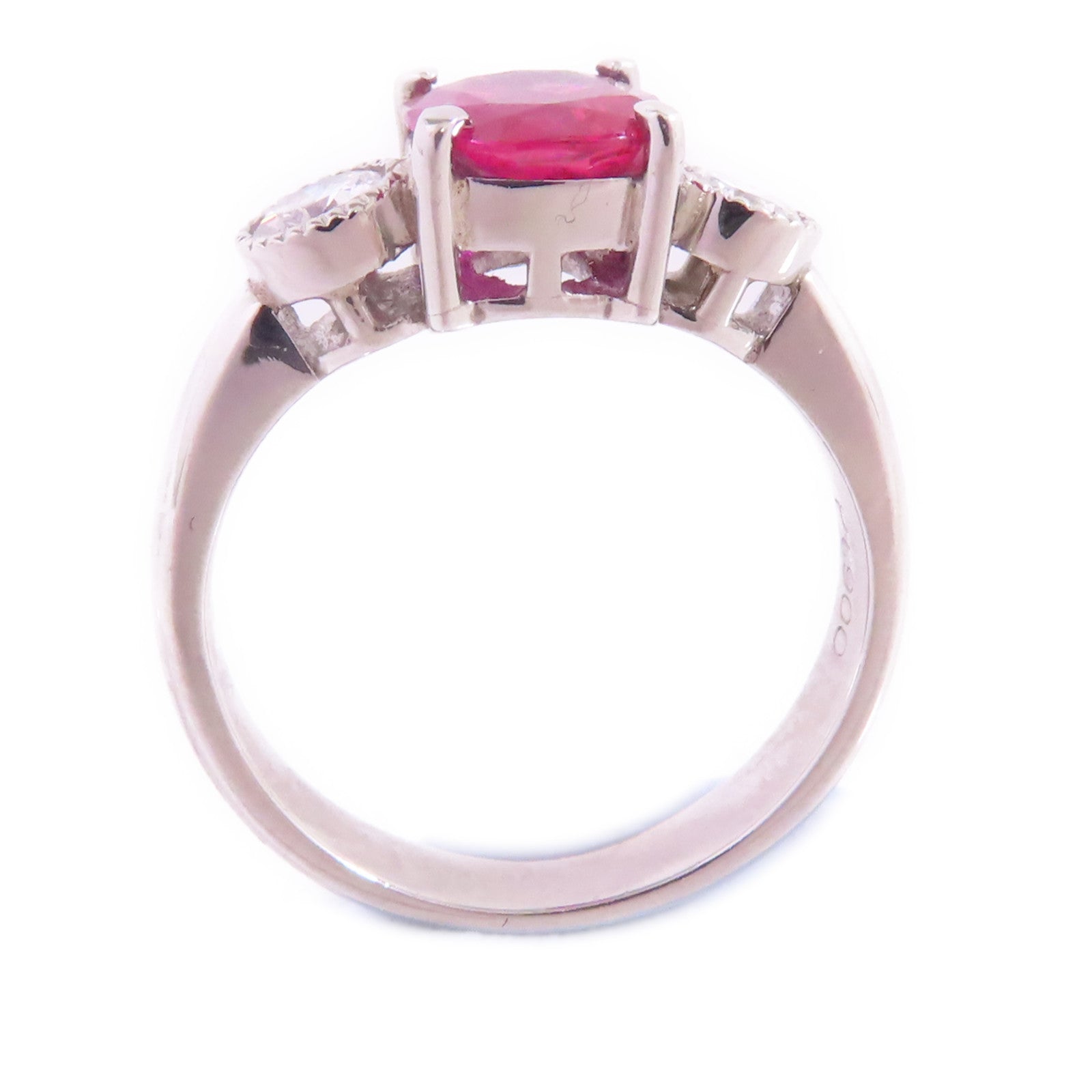 JEWELRY 【激減優惠】PT900鉑金/紅寶石Ruby Diamond Ring戒指US#5.5
