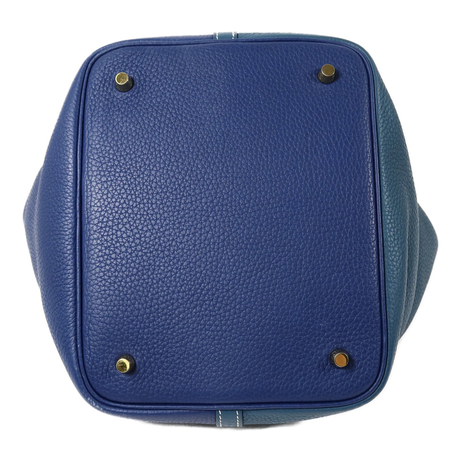 HERMES Clemence皮革Picotin MM手挽袋Blue/Vert Bosphore