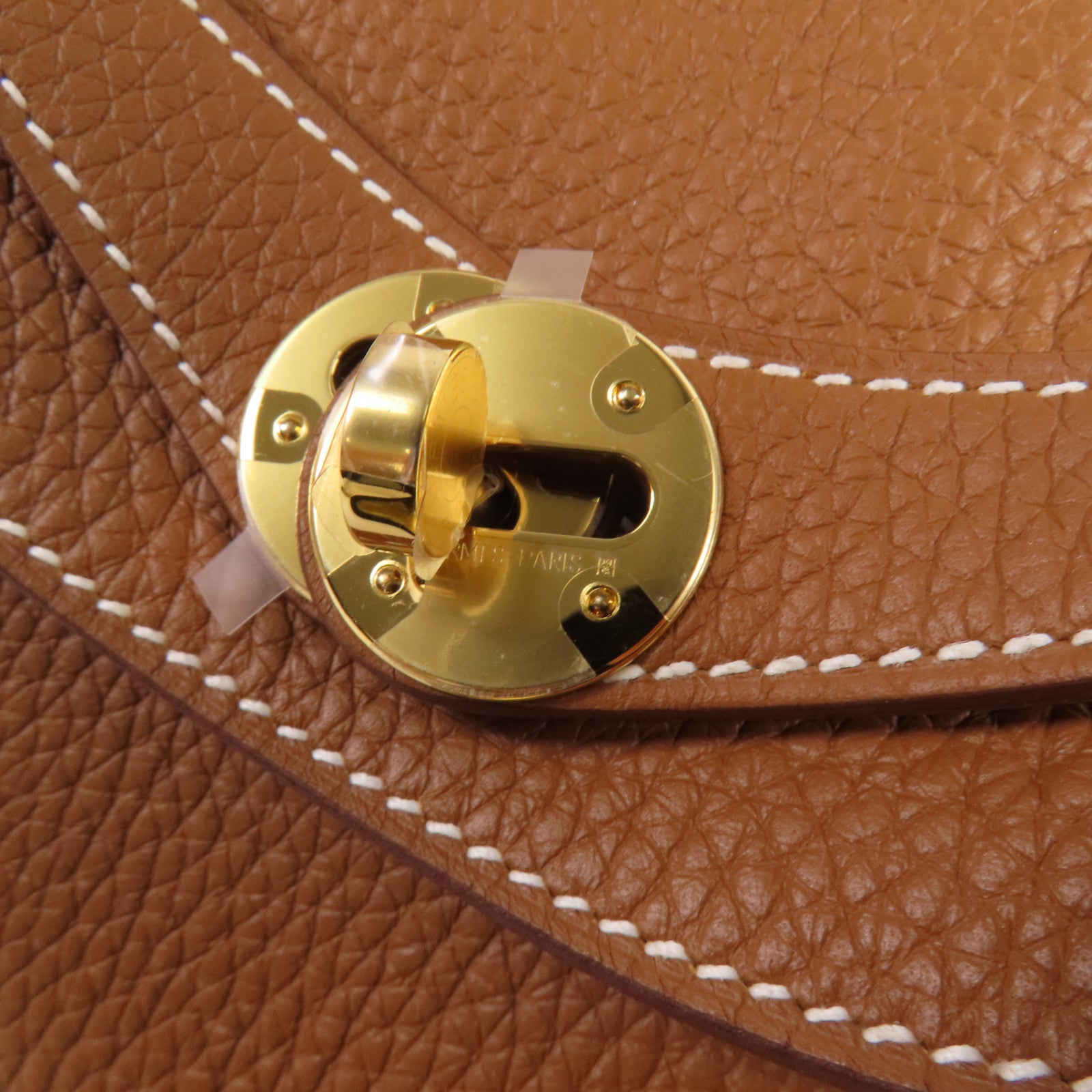 HERMES Clemence皮革Lindy 26金扣手挽肩背兩用袋Gold