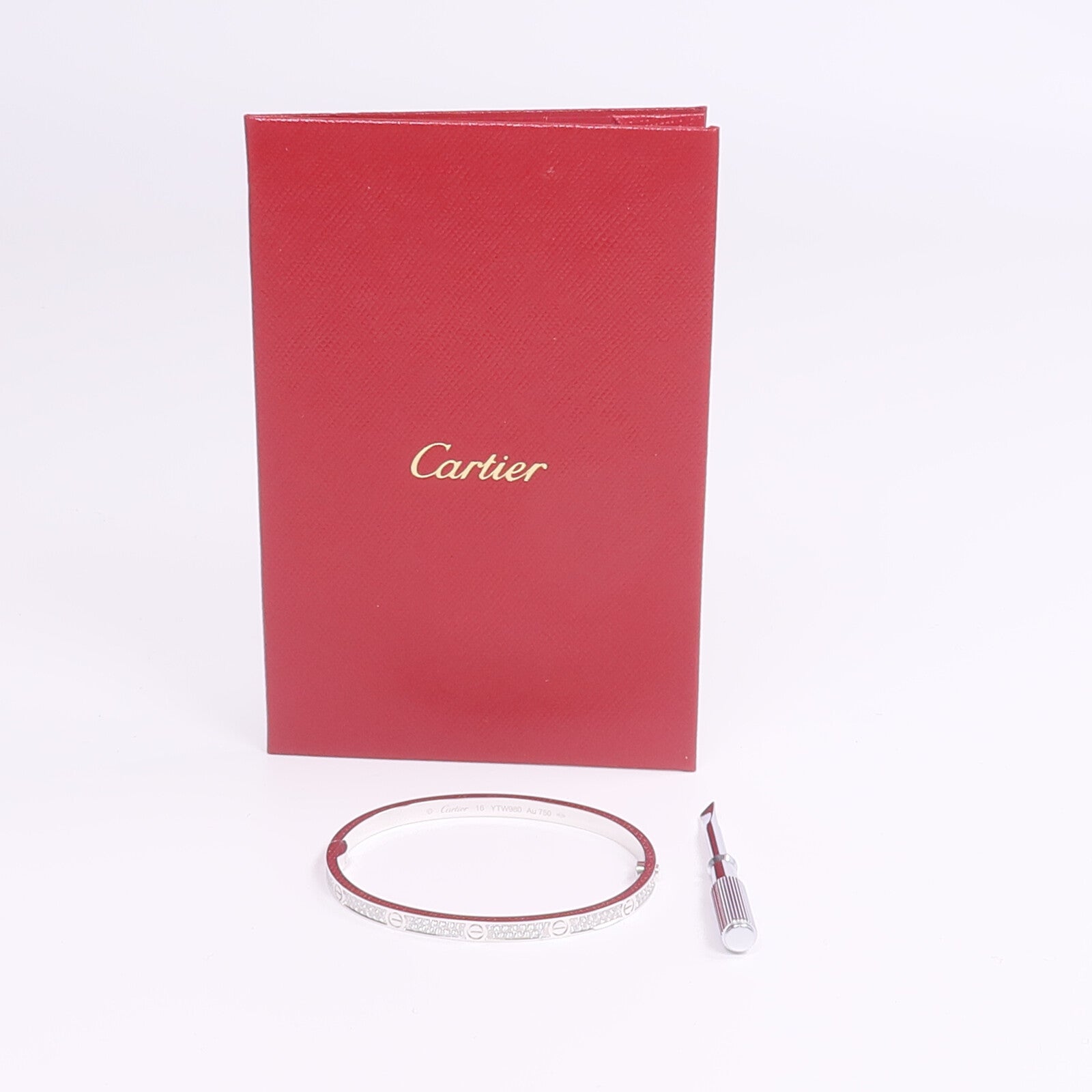 CARTIER 18K白金Love Bangle SM Full Diamond鑽石手鐲Cartier#16