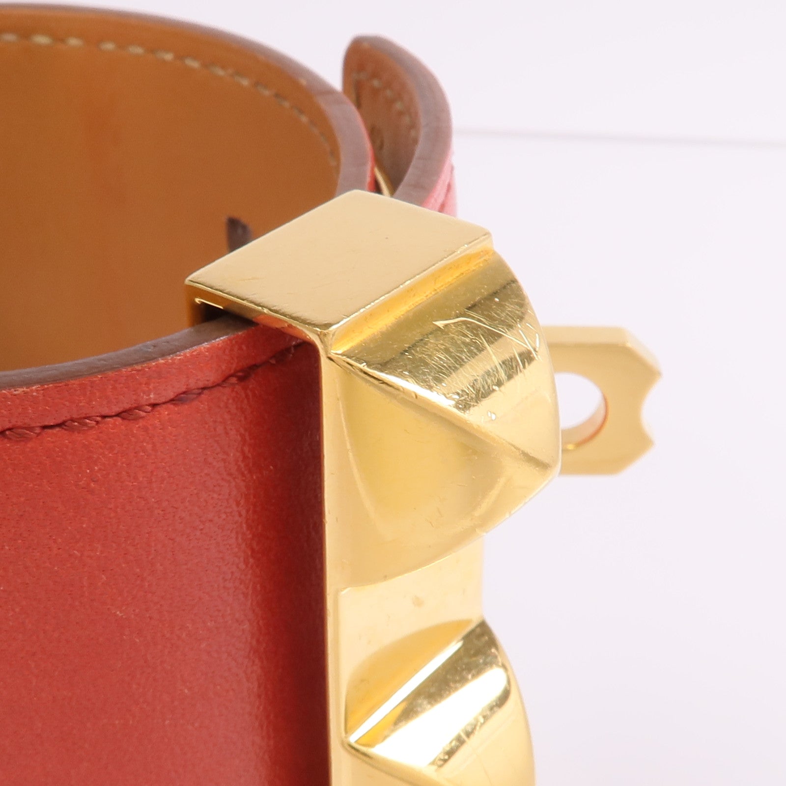 HERMES Swift皮革Collier De Chien CDC金扣手帶Capucine