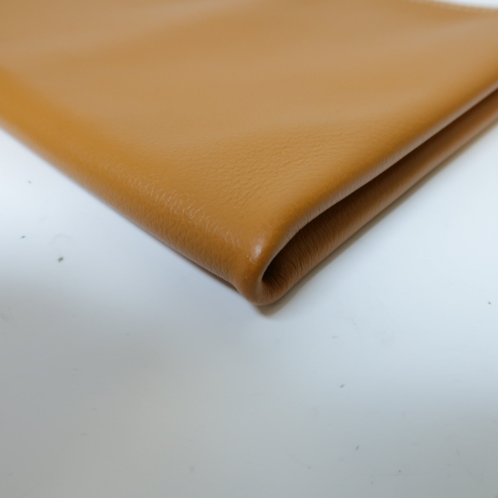 HERMES 【激減優惠】Evercolour皮革Atout 20 Pouch銀扣手拿包經典駝色/橙色