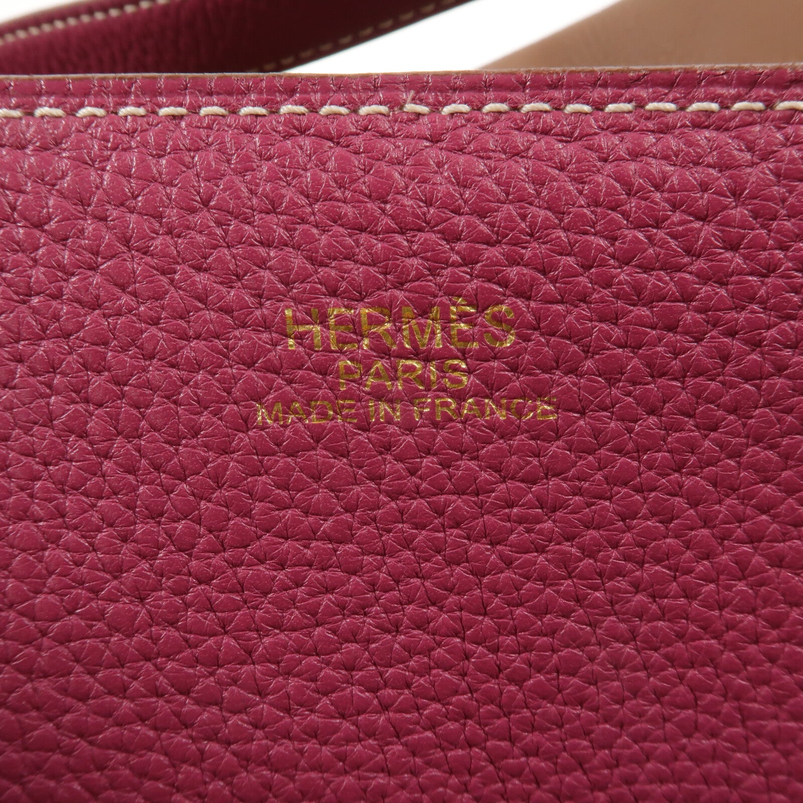 HERMES Clemence皮革Double Sens 45肩背袋Tosca/Alezan