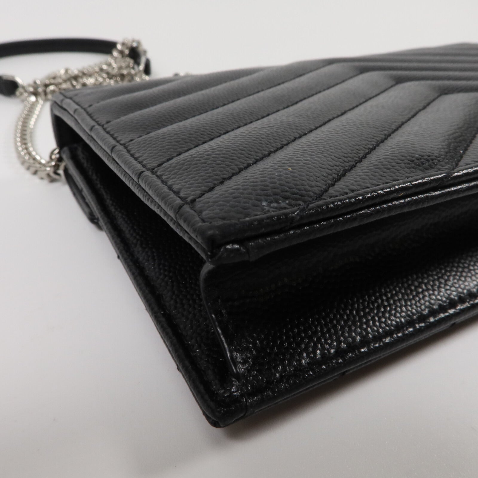 SAINT LAURENT 牛皮皮革Cassandra Envelope Chain Wallet鏈帶肩背袋