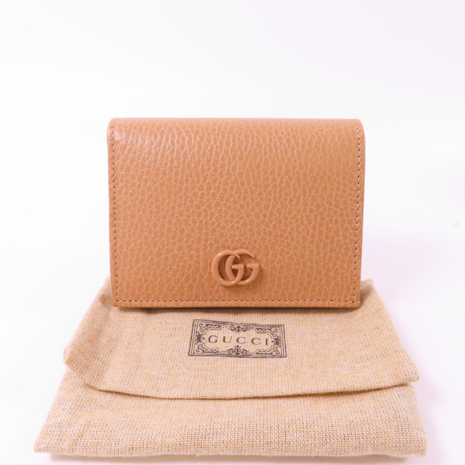 GUCCI 牛皮皮革Wallet銀扣錢包啡色