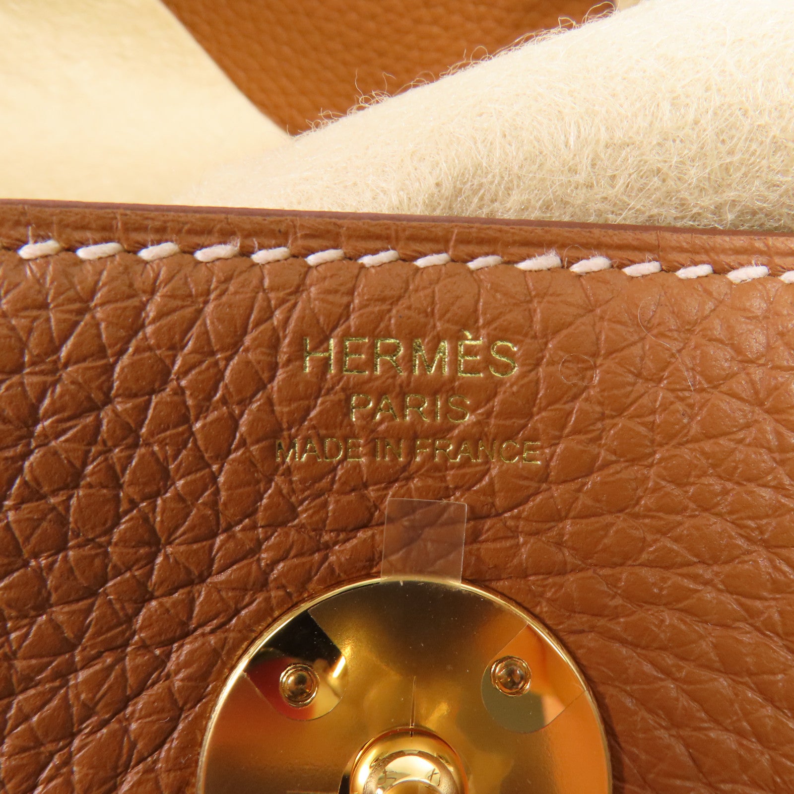 HERMES Clemence皮革Lindy 26金扣手挽肩背兩用袋Gold