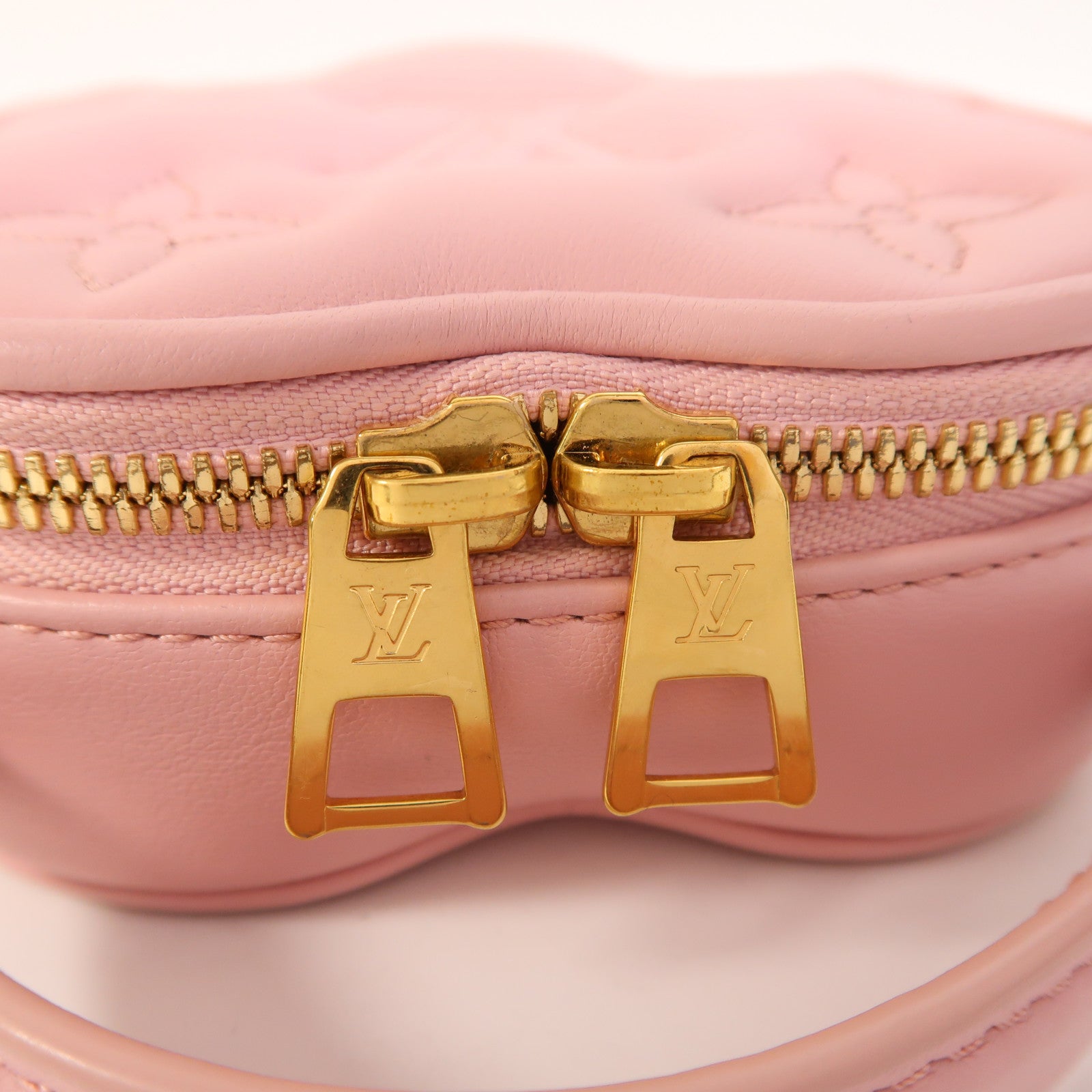 LOUIS VUITTON Bubblegram皮革Pop My Heart金扣鏈帶手挽肩背兩用袋