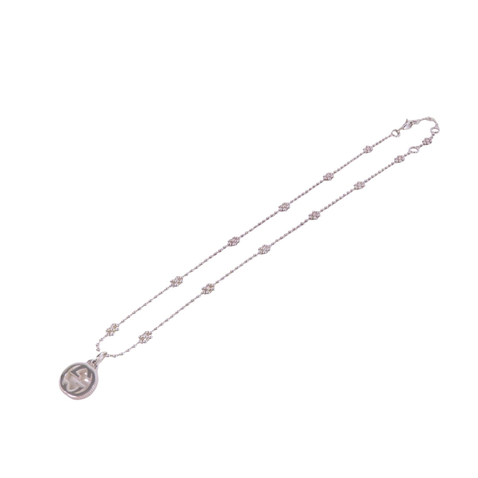 GUCCI 925純銀GG Necklace銀扣項鏈