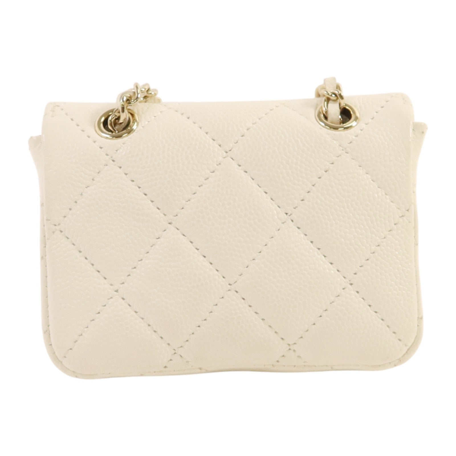 CHANEL 牛皮皮革Mini Bag With Chain金扣鏈帶肩背袋