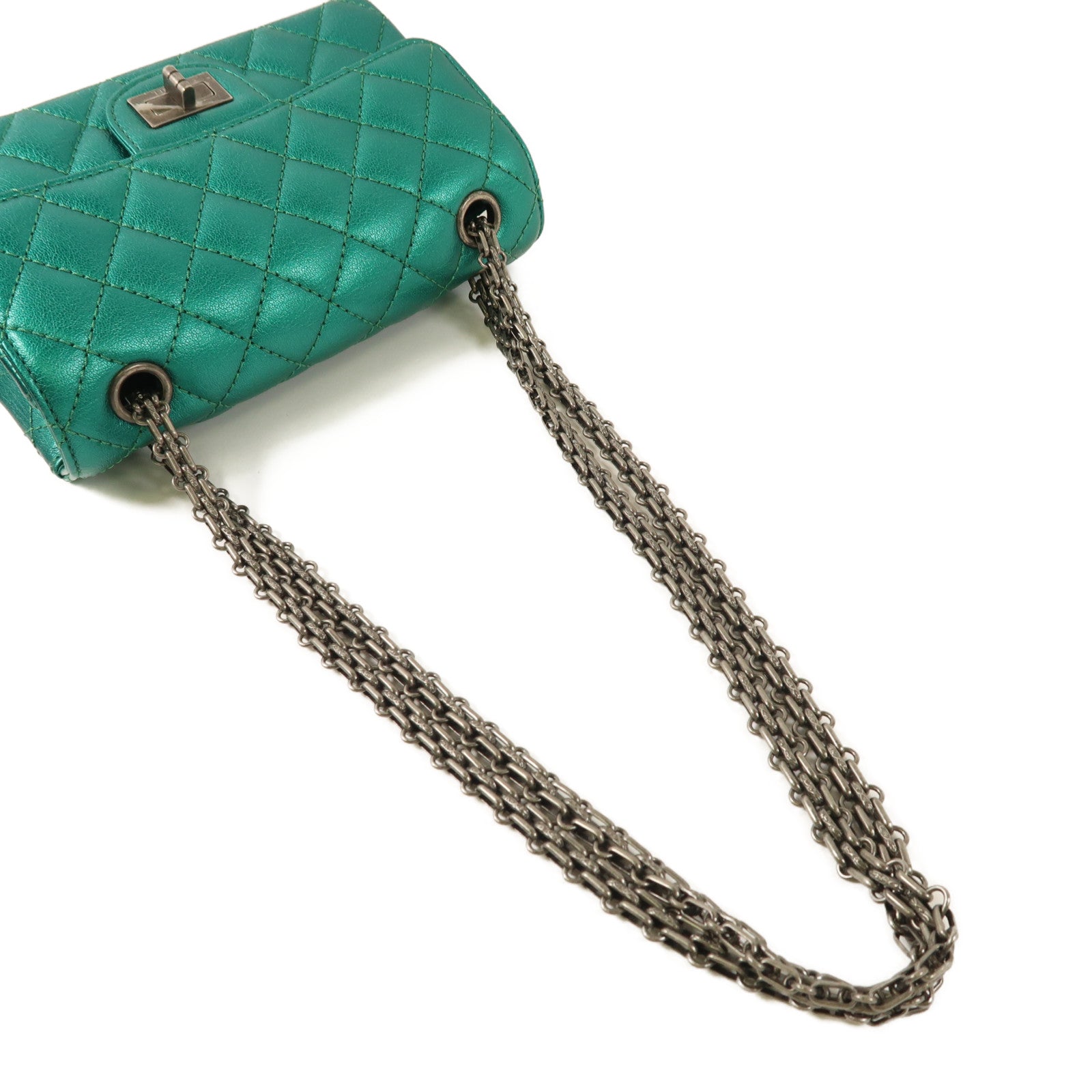 CHANEL 牛皮皮革2.55Mini鏈帶肩背袋