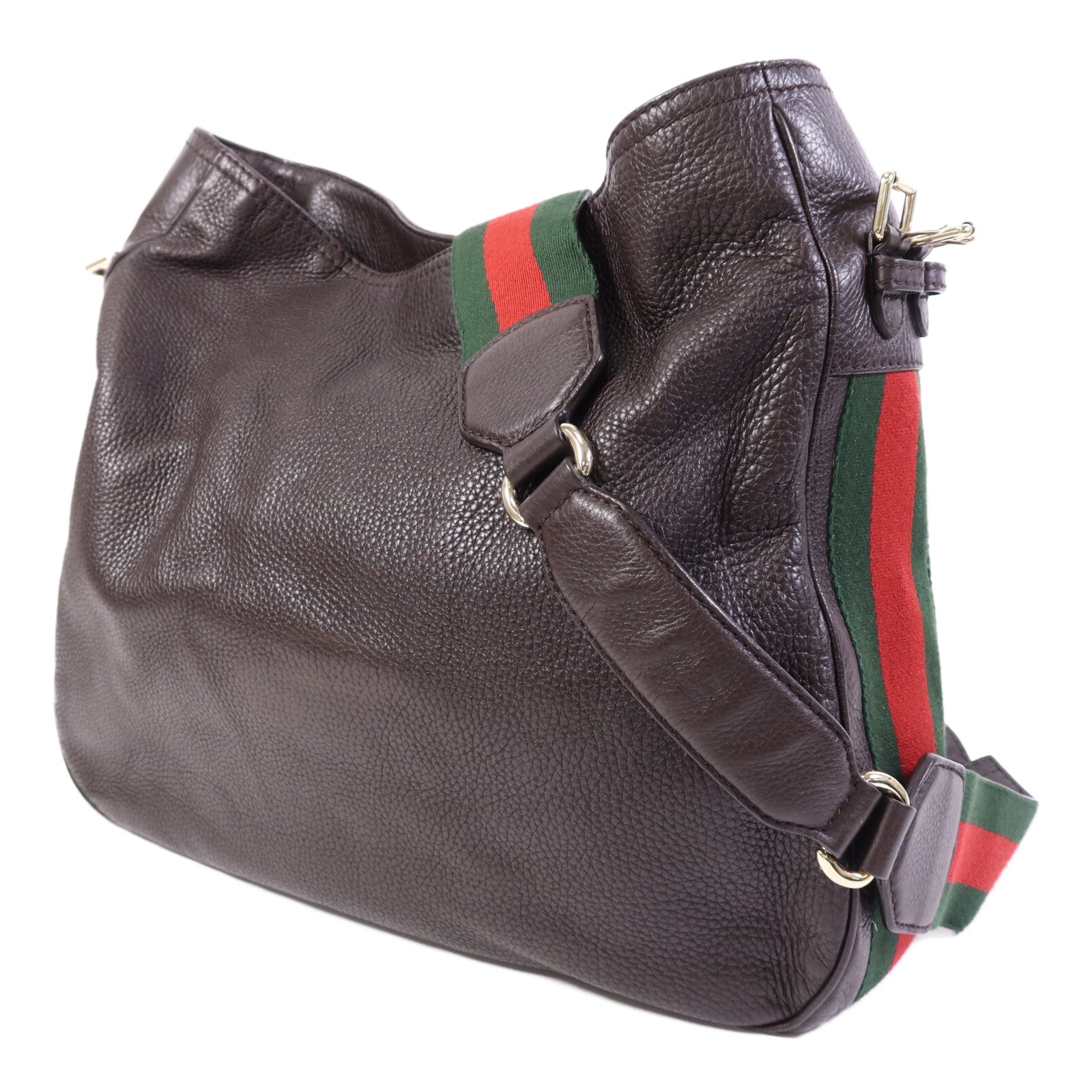 GUCCI 牛皮皮革Heritage Shouler Bag銀扣肩背袋