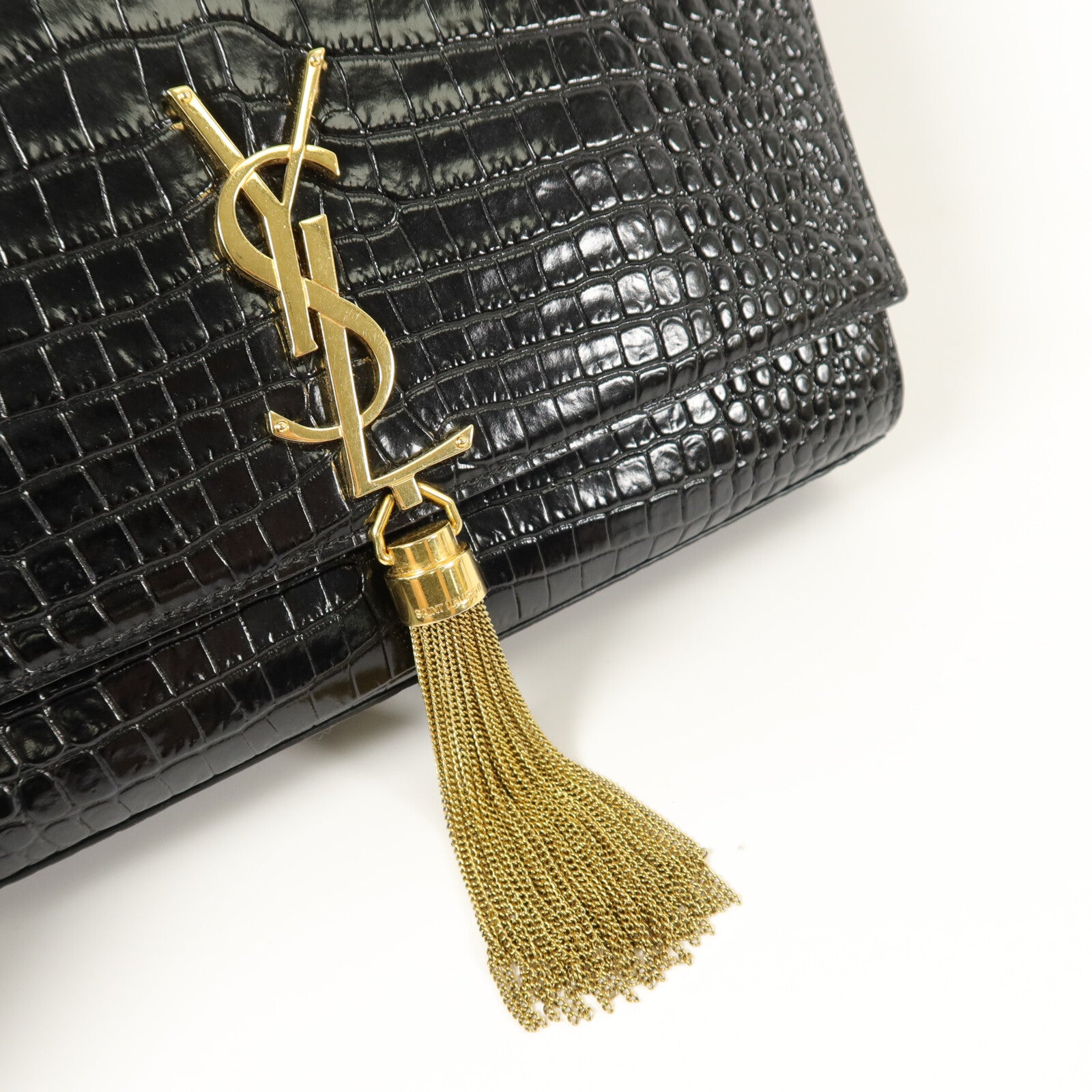 SAINT LAURENT 牛皮皮革Kate Medium Tassel鏈帶肩背袋