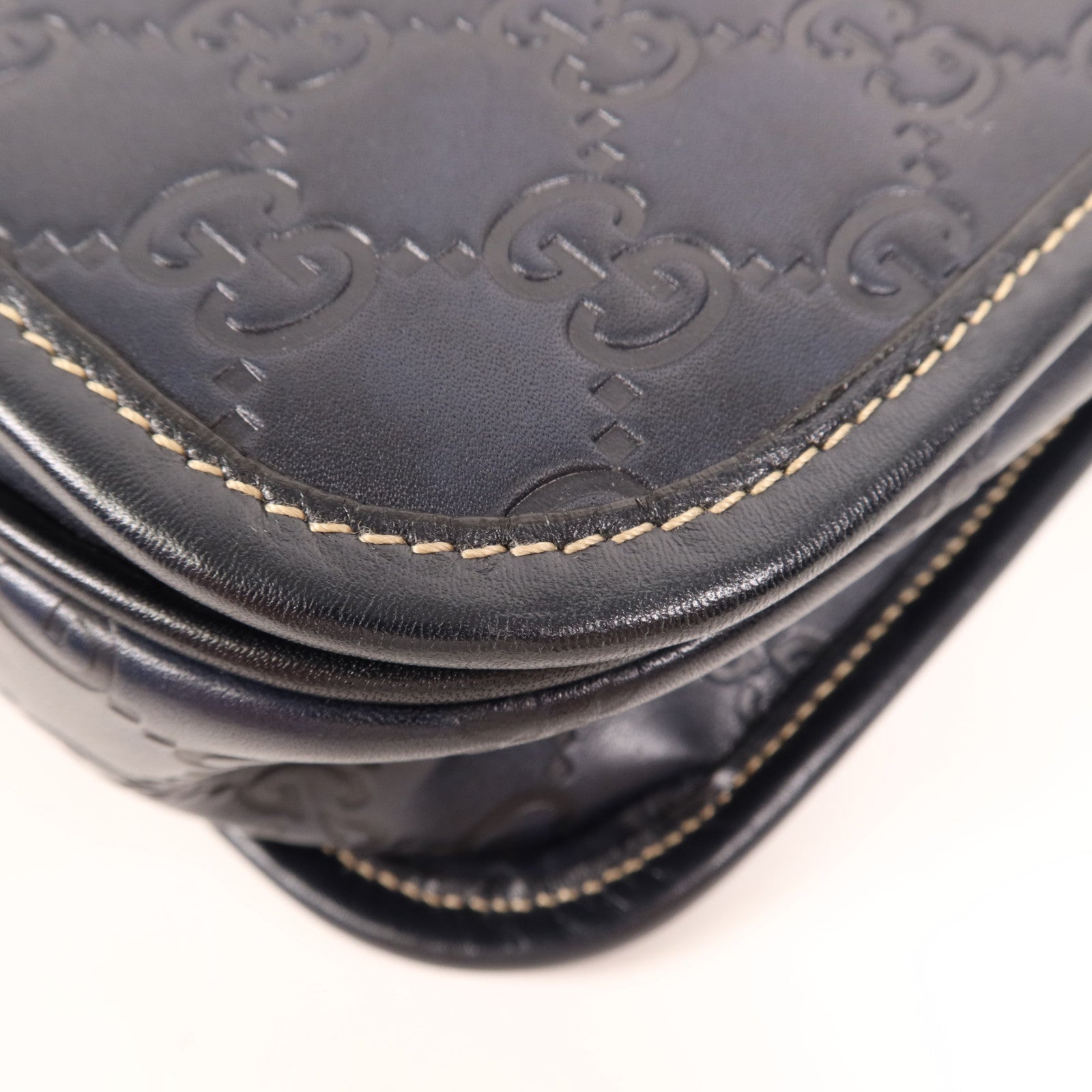 GUCCI 牛皮皮革Shoulder Bag銀扣肩背袋