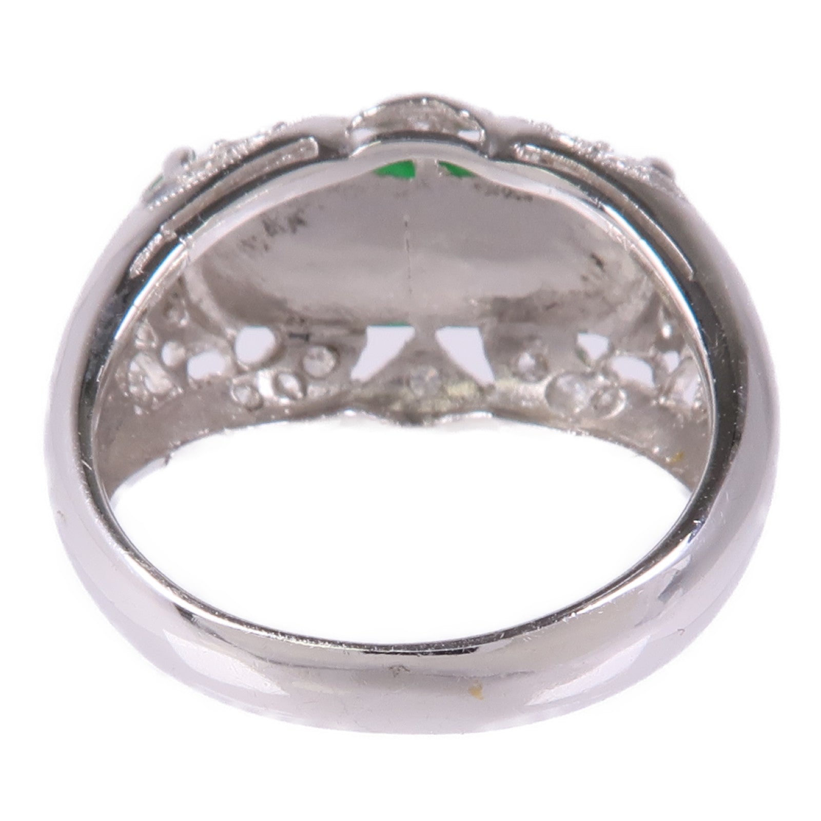JEWELRY 【激減優惠】18K白金Jade/Diamond Ring翡翠/鑽石戒指US#6