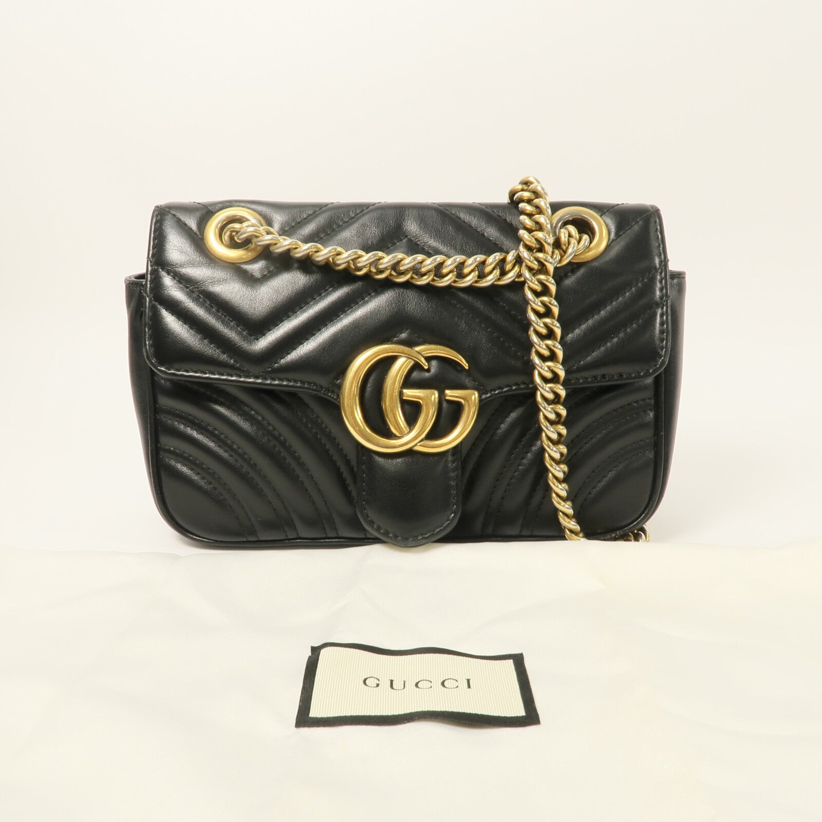 GUCCI 牛皮皮革GG Marmont Small鏈帶肩背袋