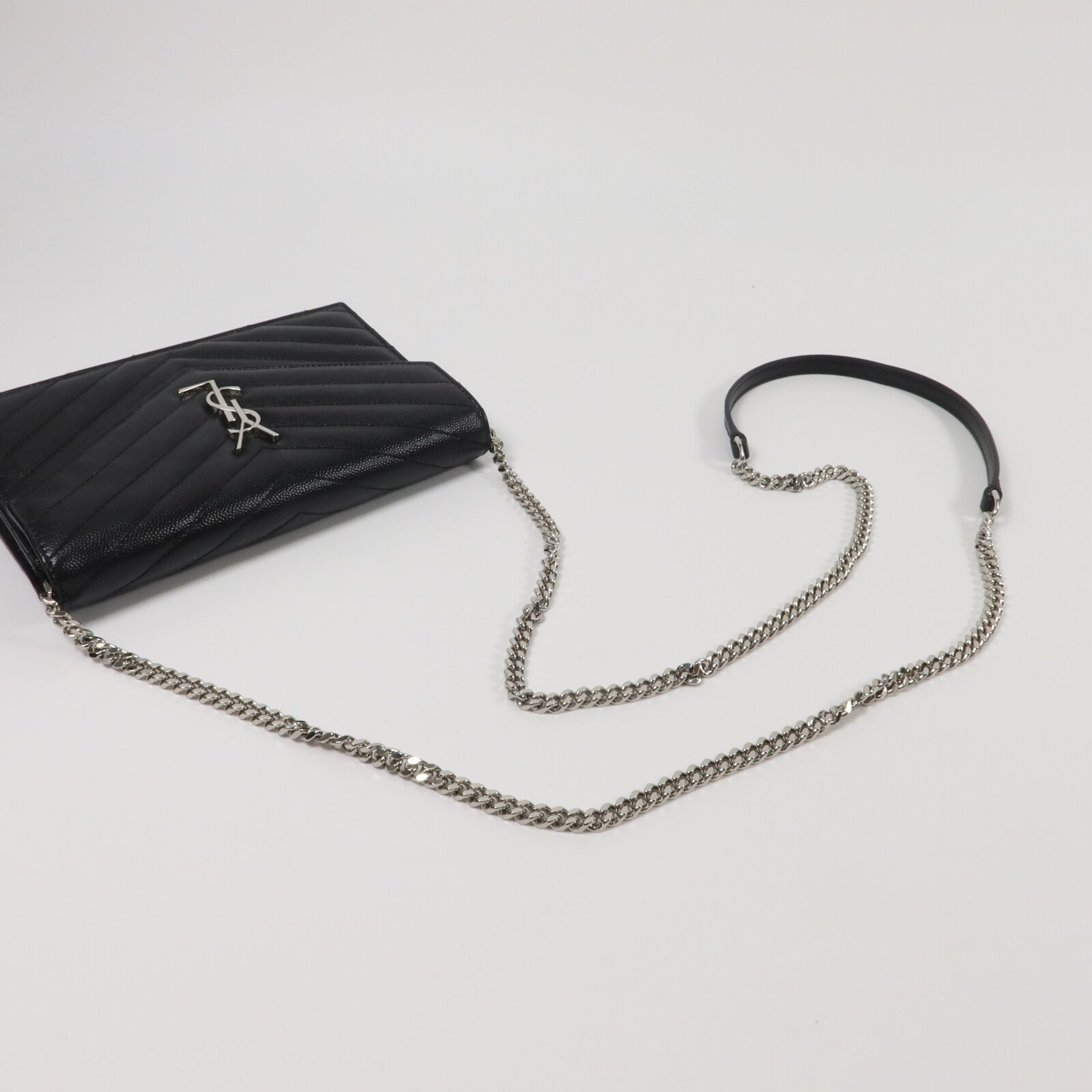SAINT LAURENT 牛皮皮革Cassandra Envelope Chain Wallet鏈帶肩背袋