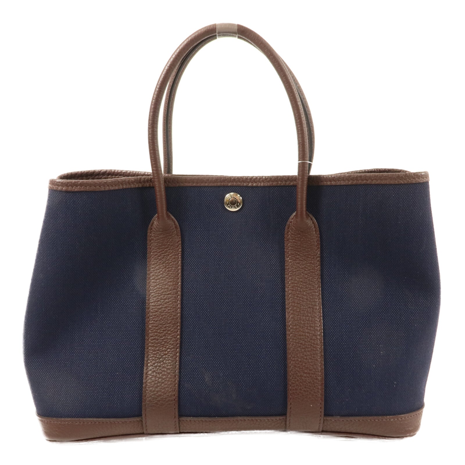 HERMES 帆布Garden Party TPM手挽袋Bleu Marine