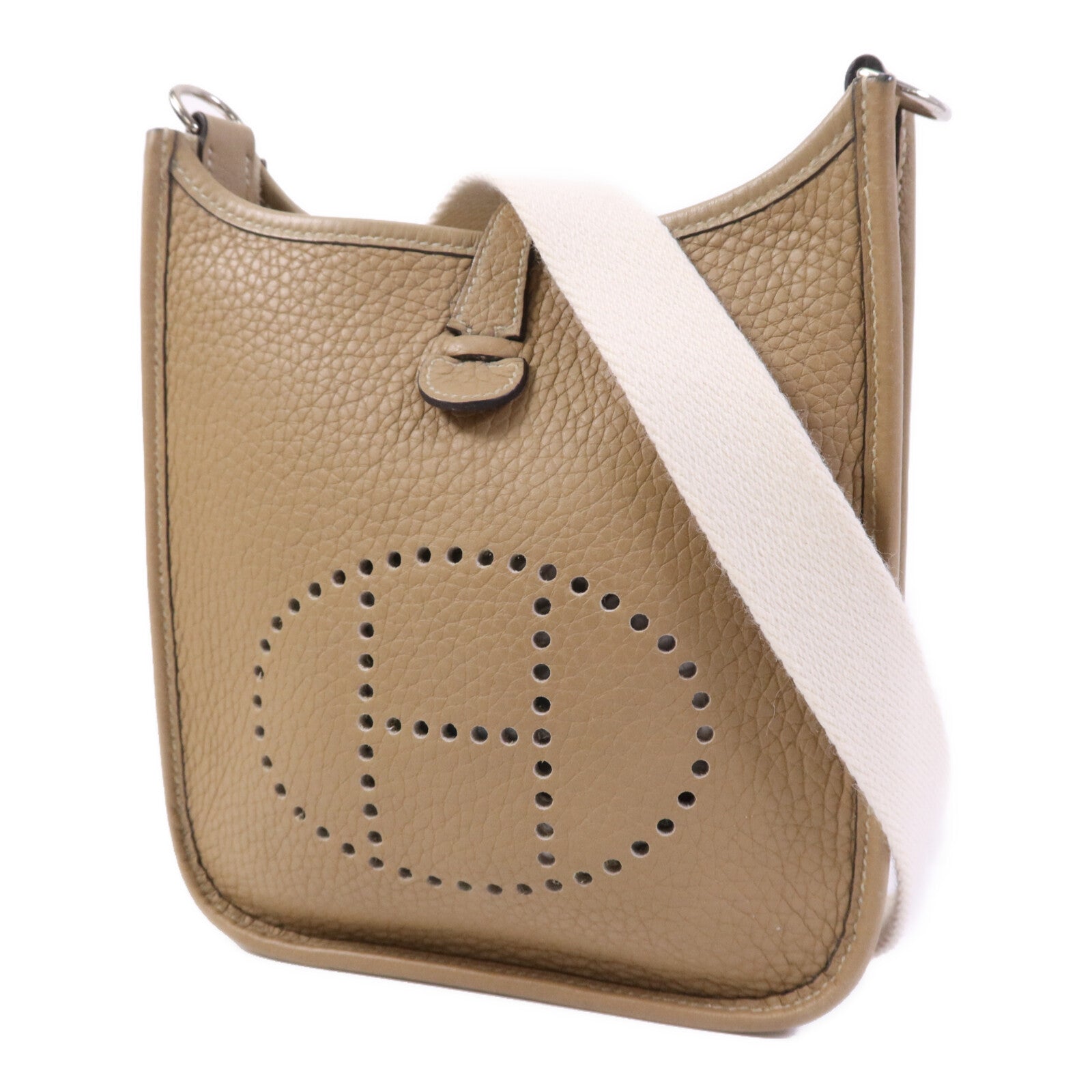 HERMES Clemence皮革Evelyne TPM銀扣肩背袋