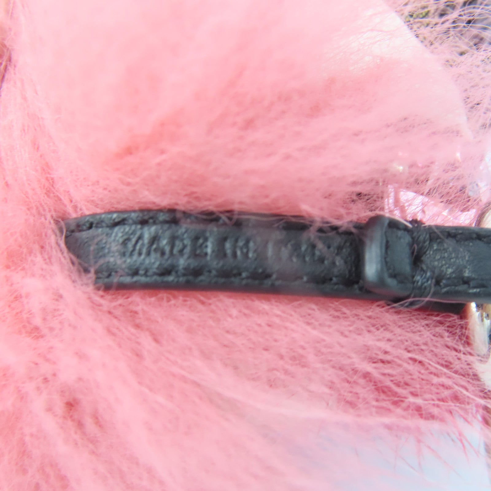 FENDI 【激減優惠】Fur/帆布Charm銀扣掛飾啡色/粉紅色