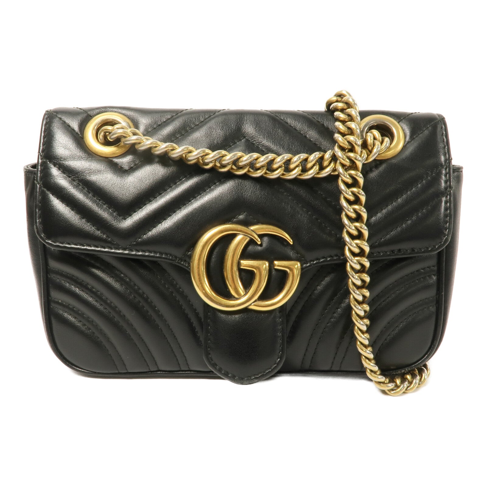 GUCCI 牛皮皮革GG Marmont Small鏈帶肩背袋