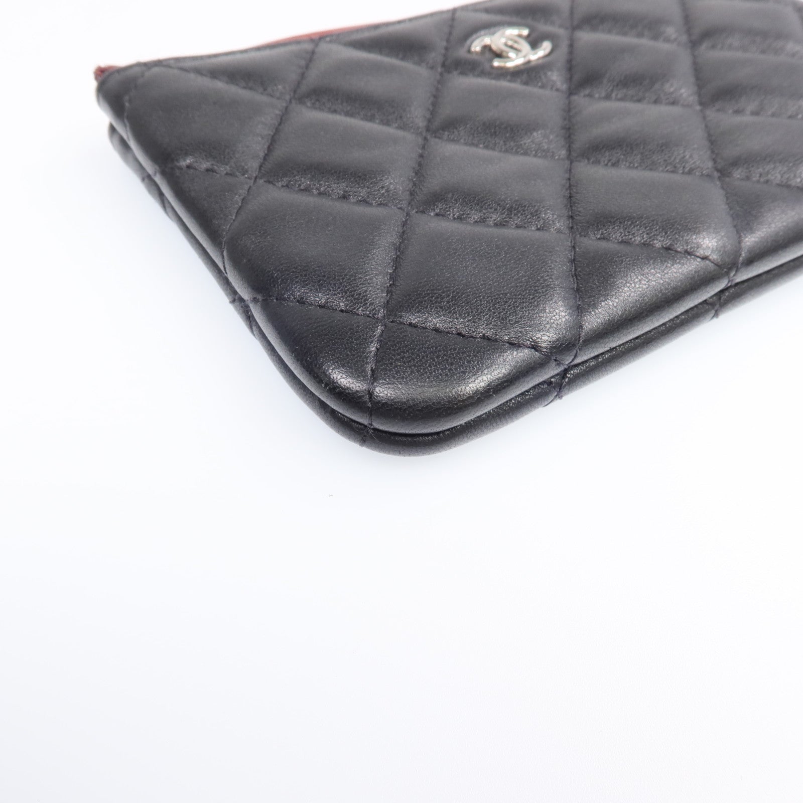CHANEL 羊皮皮革Mini Pouch銀扣長錢包