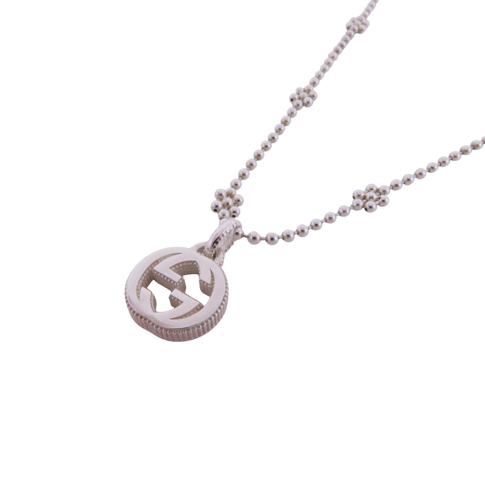 GUCCI 925純銀GG Necklace銀扣項鏈