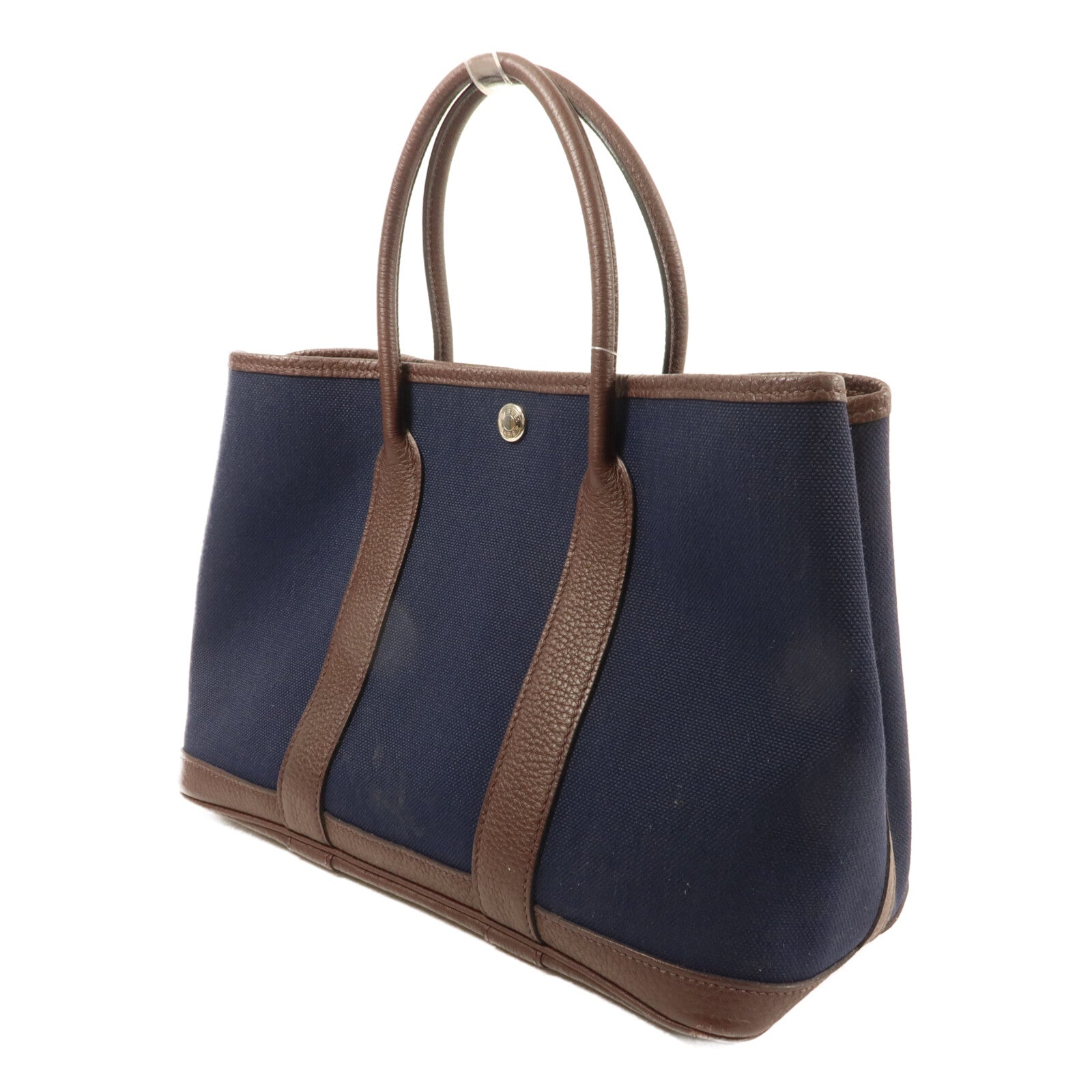 HERMES 帆布Garden Party TPM手挽袋Bleu Marine