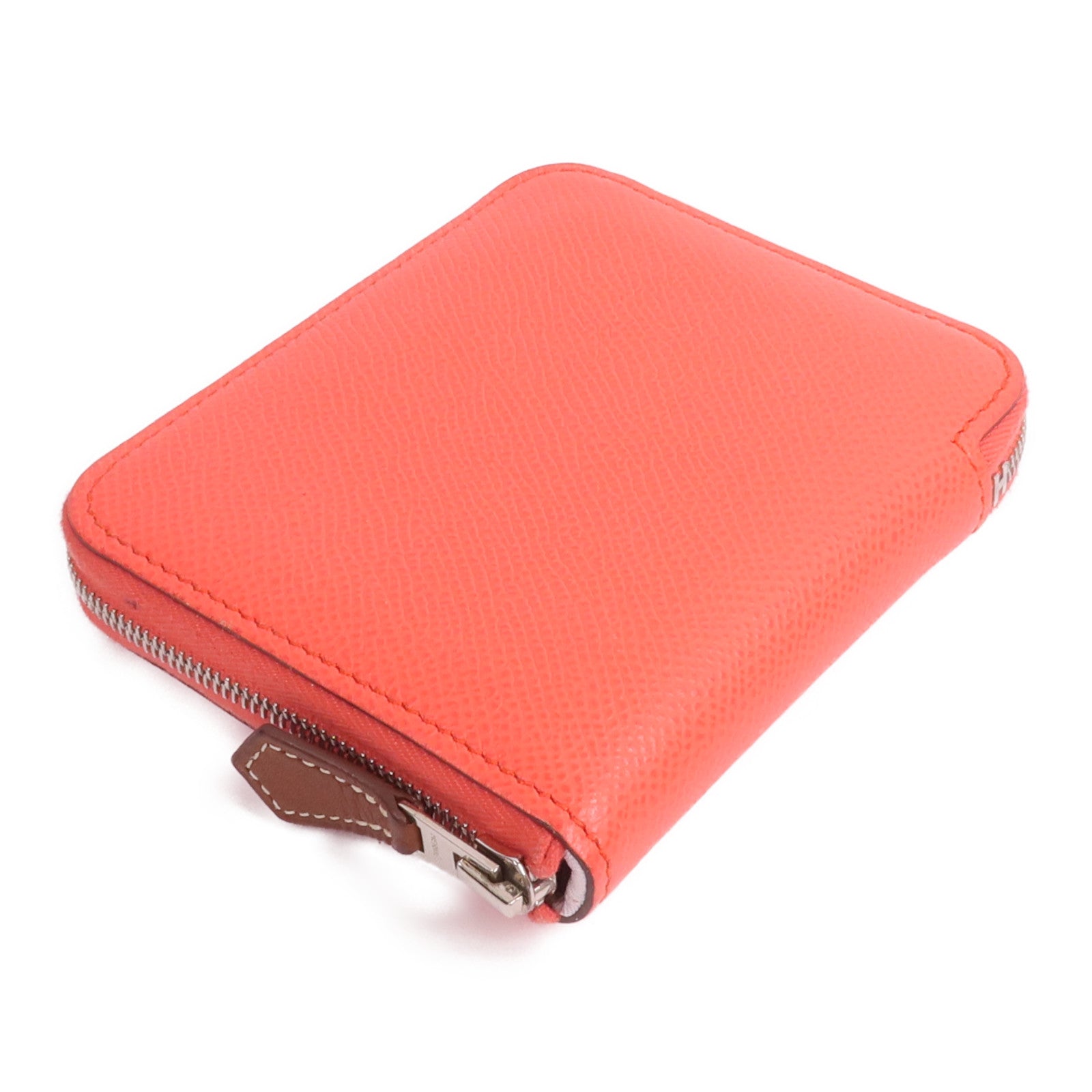 HERMES Epsom皮革/絲質Silk'In Compact Wallet錢包Rose Texas/Mauve Pale/Cardamome