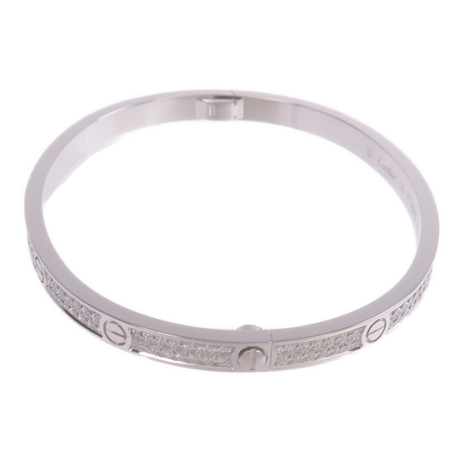 CARTIER 18K白金Love Bangle SM Full Diamond鑽石手鐲Cartier#16