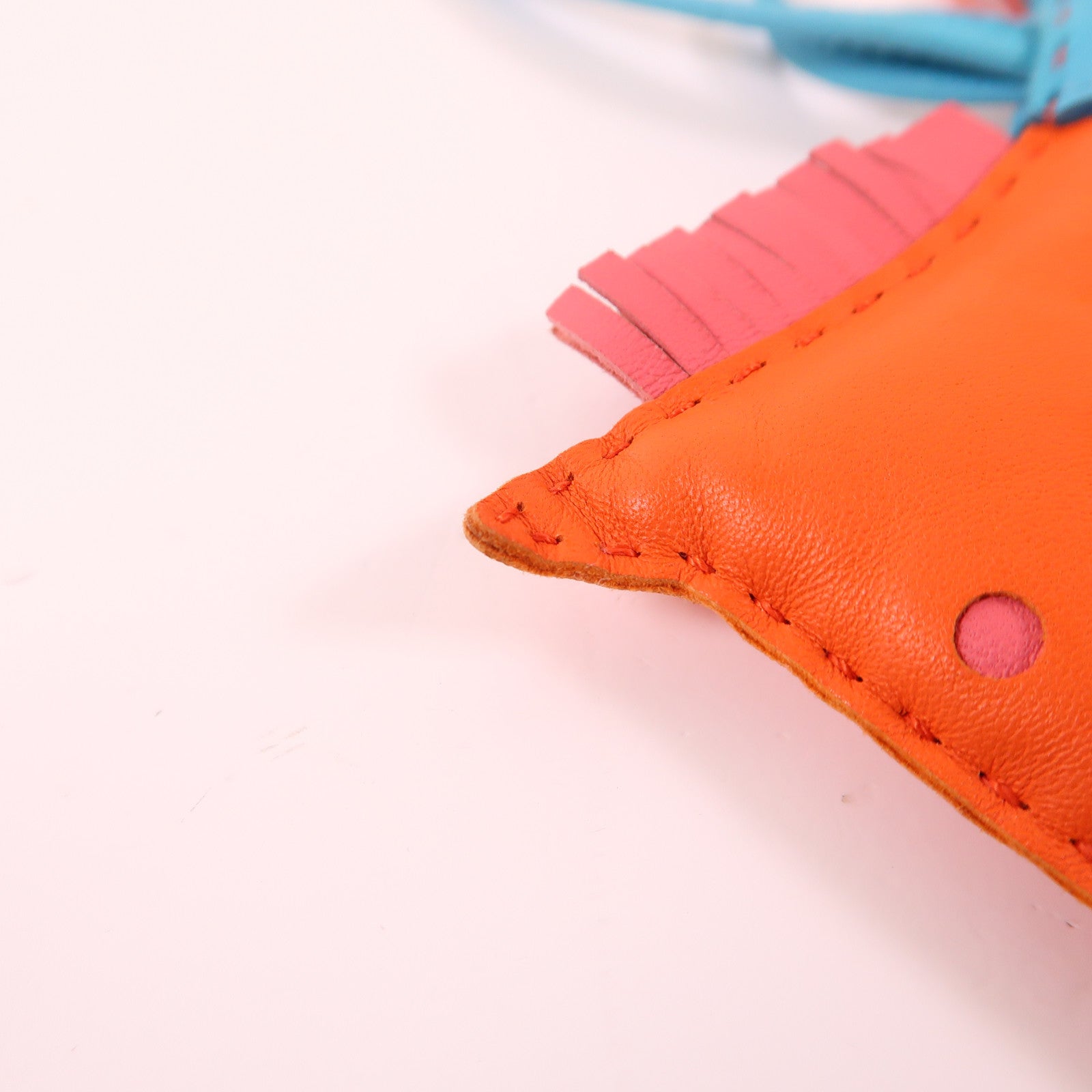 HERMES 【激減優惠】Milo皮革Rodeo GM掛飾Orange/Blue